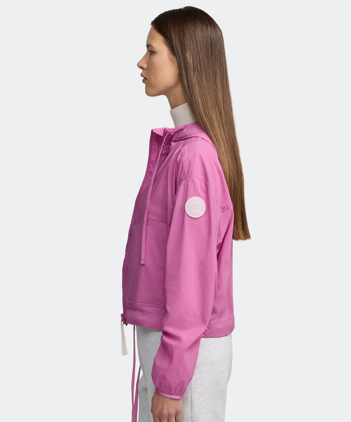 캐나다구스(CANADAGOOSE) 여성 카슬로 크롭 윈드 재킷 화이트 디스크(Magenta)_Q255AWJW04MFB