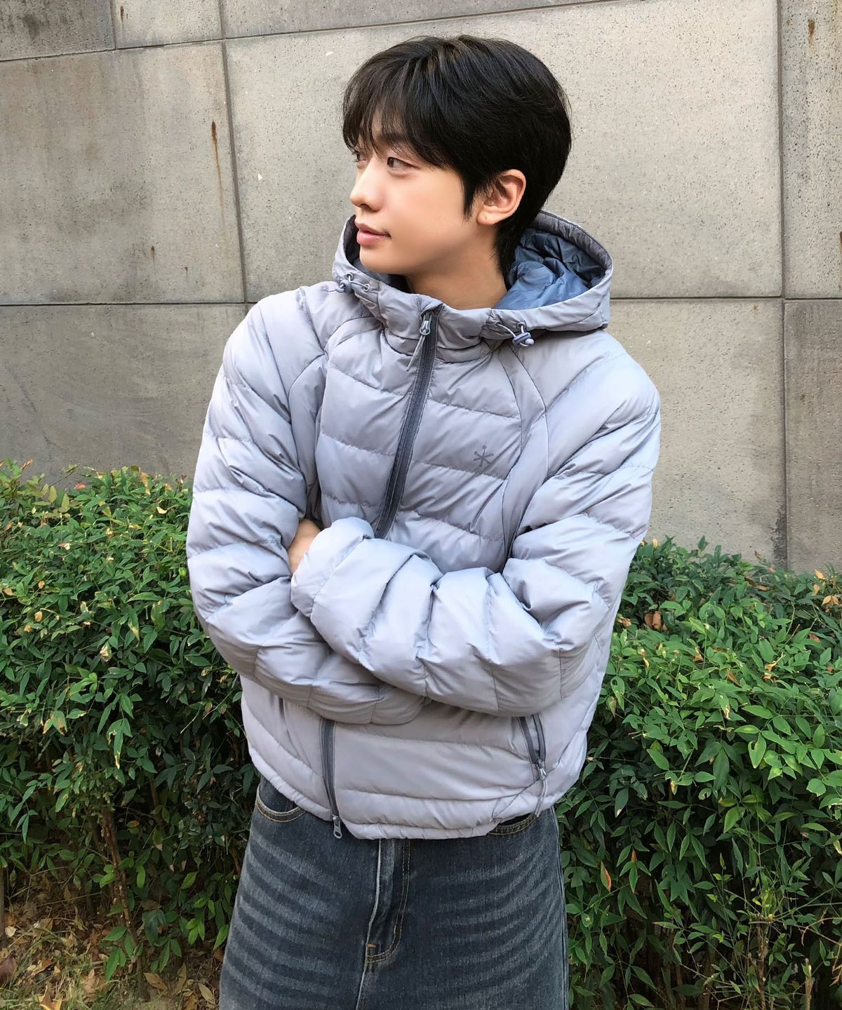 코드그라피(CGP) 레글런 경량 후드 패딩-그레이시 블루