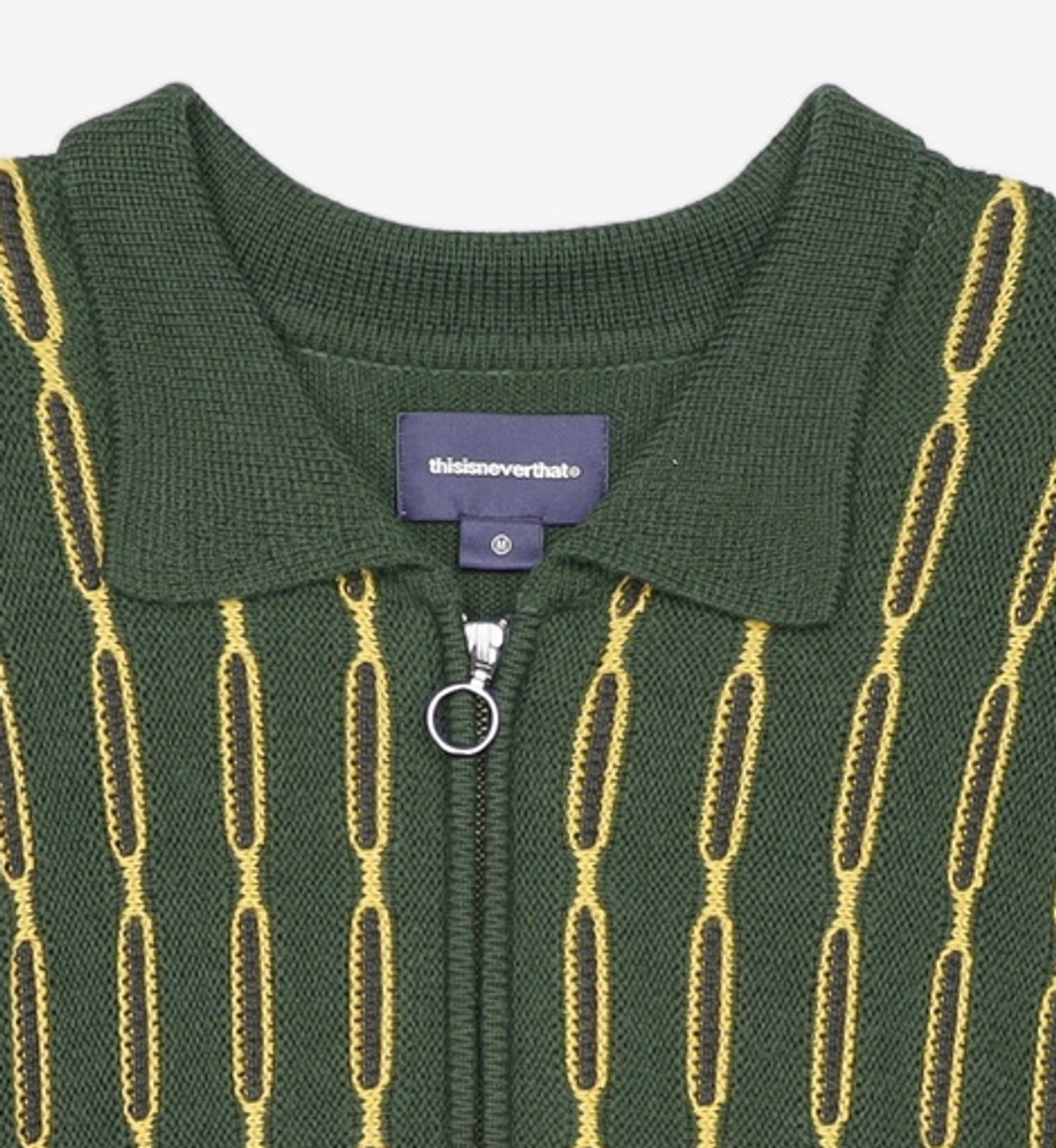 디스이즈네버댓(THISISNEVERTHAT) Chain Zip Up Polo Green M