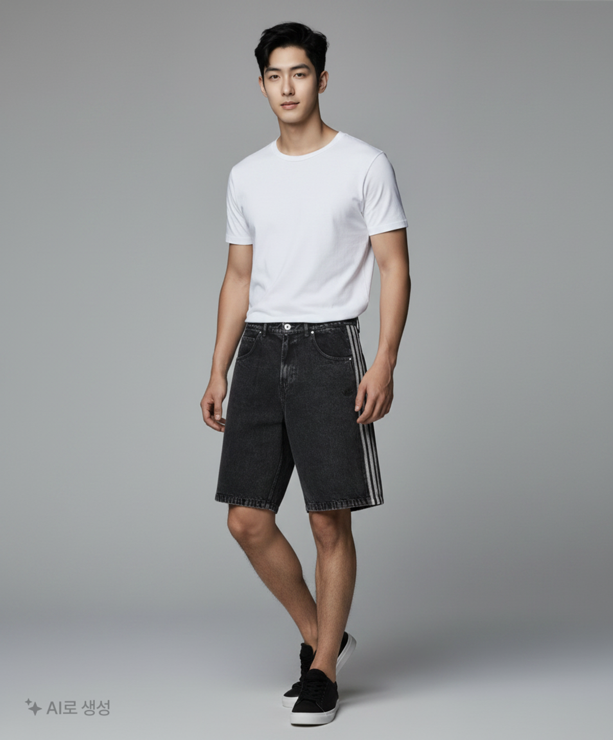 아디다스(ADIDAS) 데님 파이어버드 숏 팬츠 - 블랙 / JC6719 36