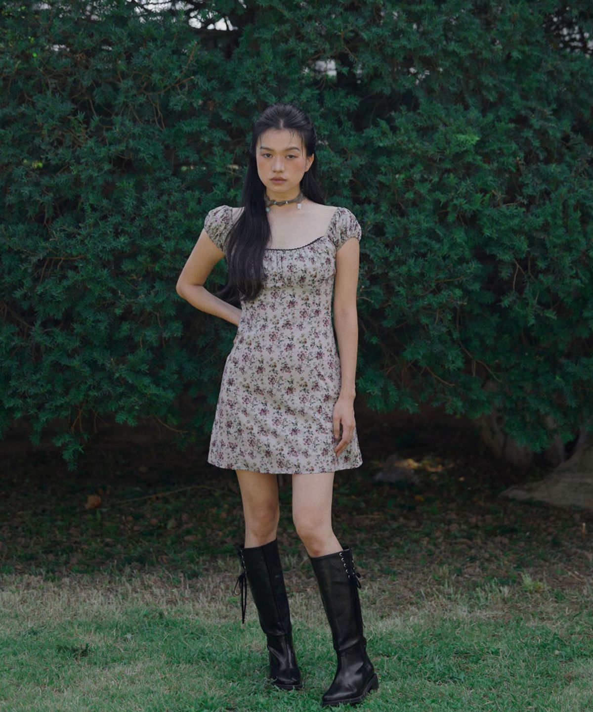 루루서울(LOULOUSEOUL) Maple Syrup Dress (Beige)