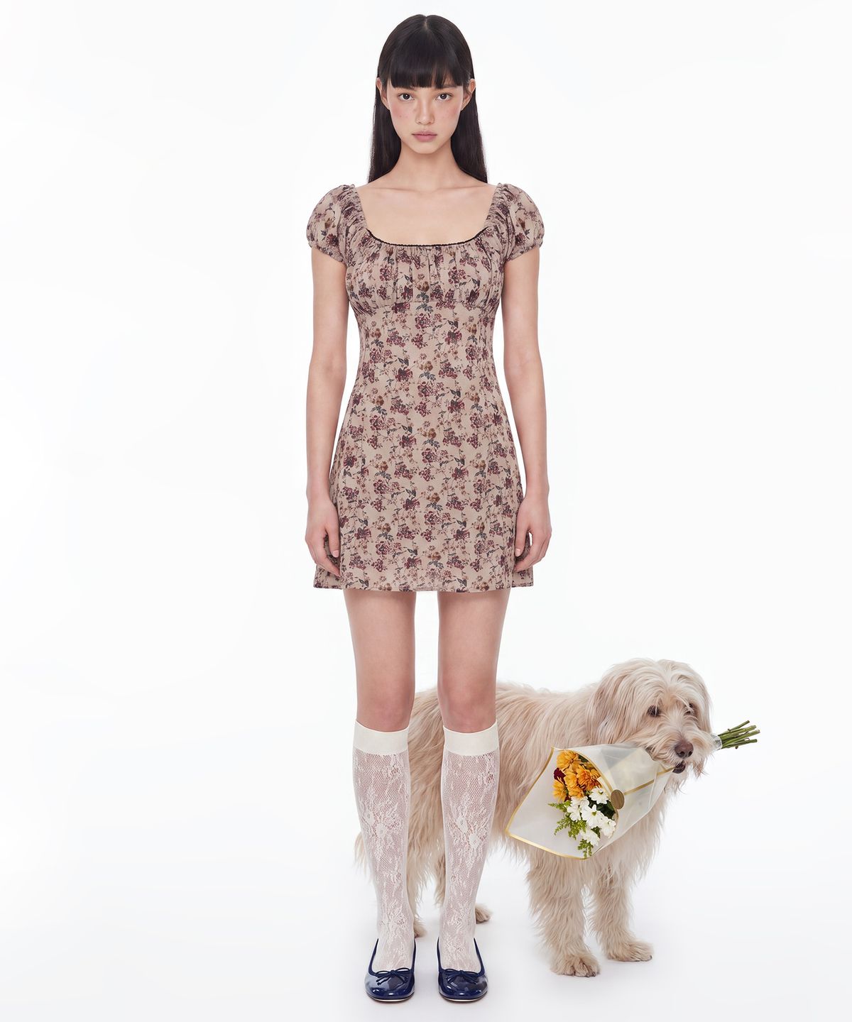 루루서울(LOULOUSEOUL) Maple Syrup Dress (Beige)