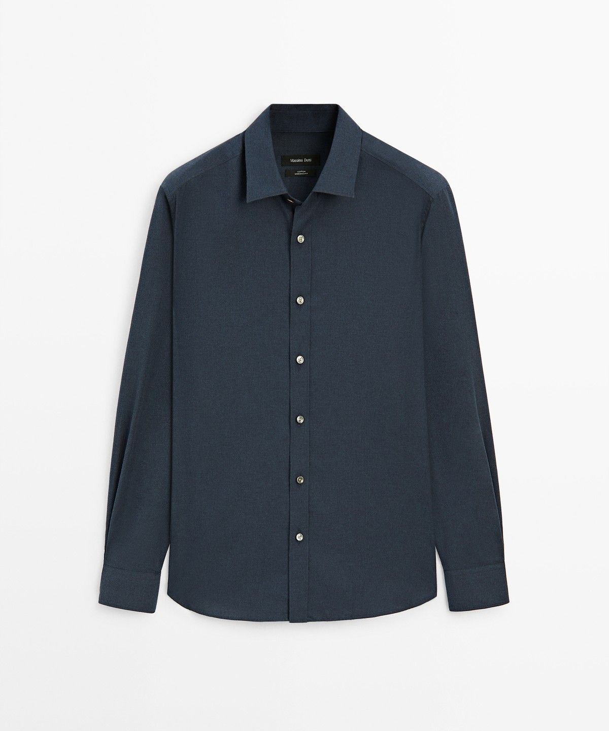 마시모두띠(MASSIMO DUTTI) 레귤러 핏 멜란지 트윌 100% 코튼 셔츠