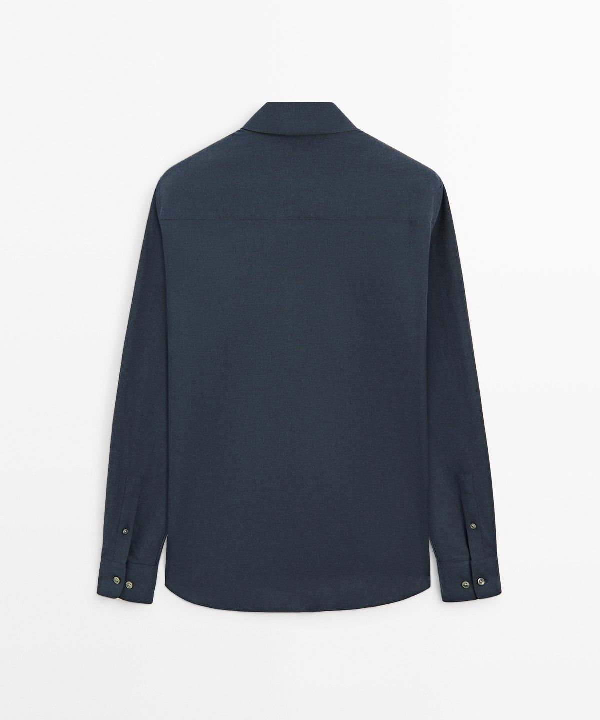 마시모두띠(MASSIMO DUTTI) 레귤러 핏 멜란지 트윌 100% 코튼 셔츠