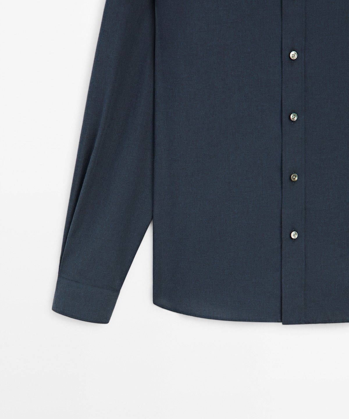 마시모두띠(MASSIMO DUTTI) 레귤러 핏 멜란지 트윌 100% 코튼 셔츠