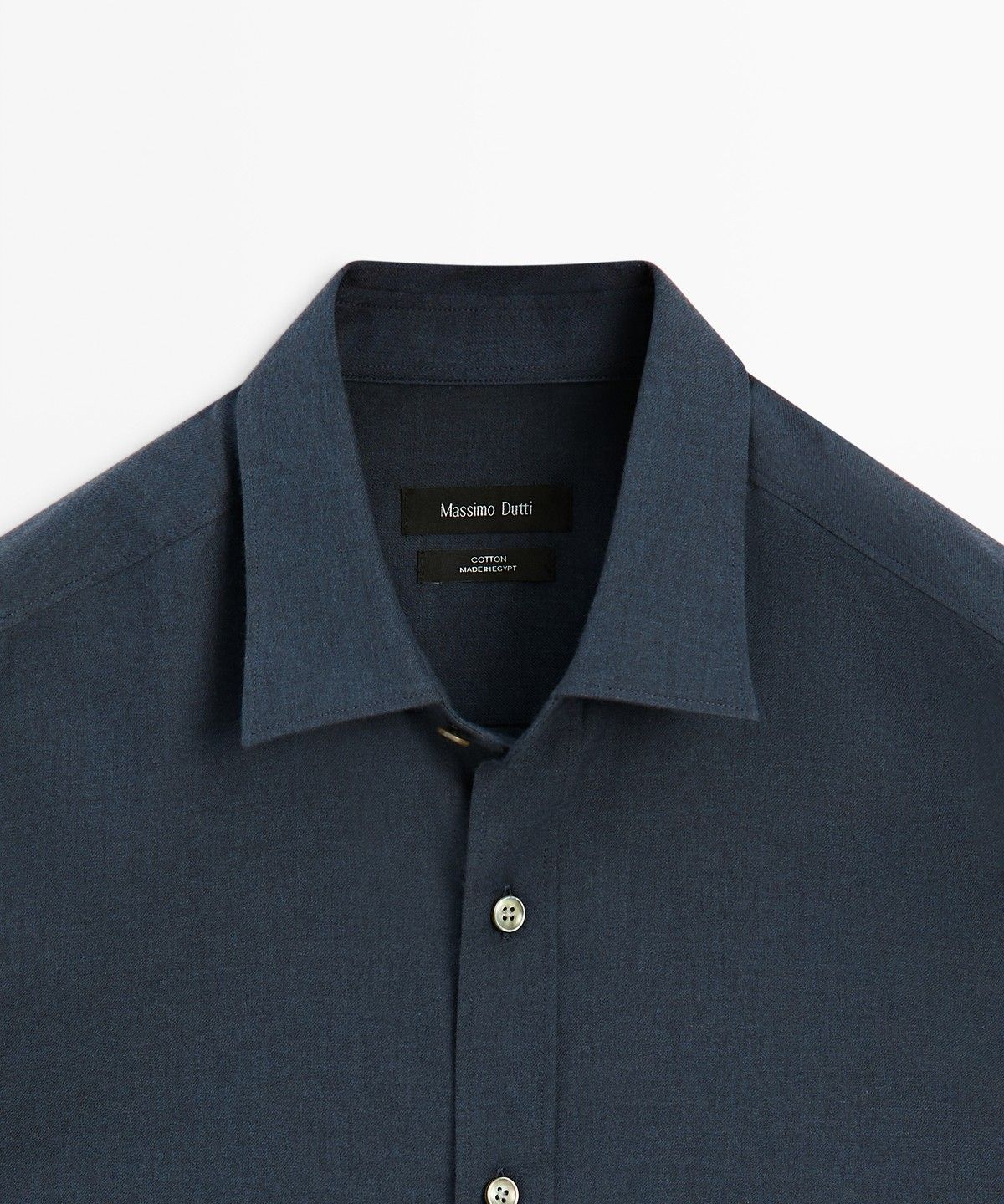 마시모두띠(MASSIMO DUTTI) 레귤러 핏 멜란지 트윌 100% 코튼 셔츠