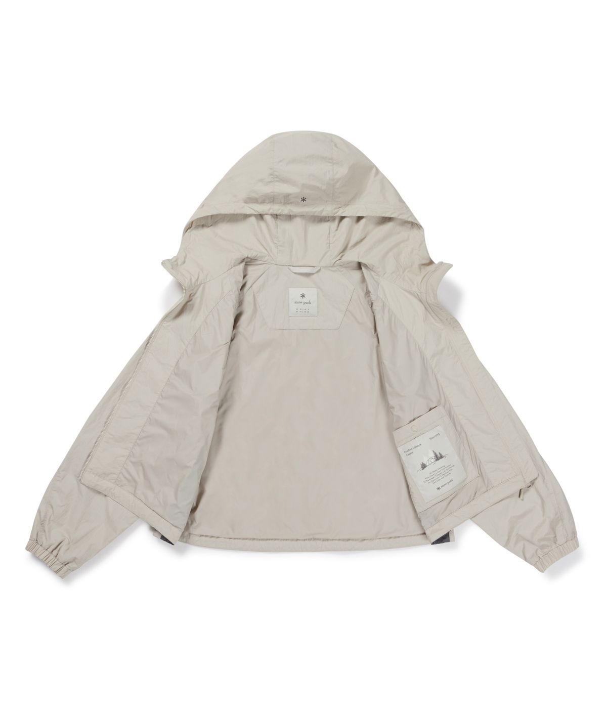 스노우피크 어패럴(SNOWPEAK APPAREL) 경량 타슬란 여성 컬러블럭 바람막이 (S26FWLWB41) Light Beige