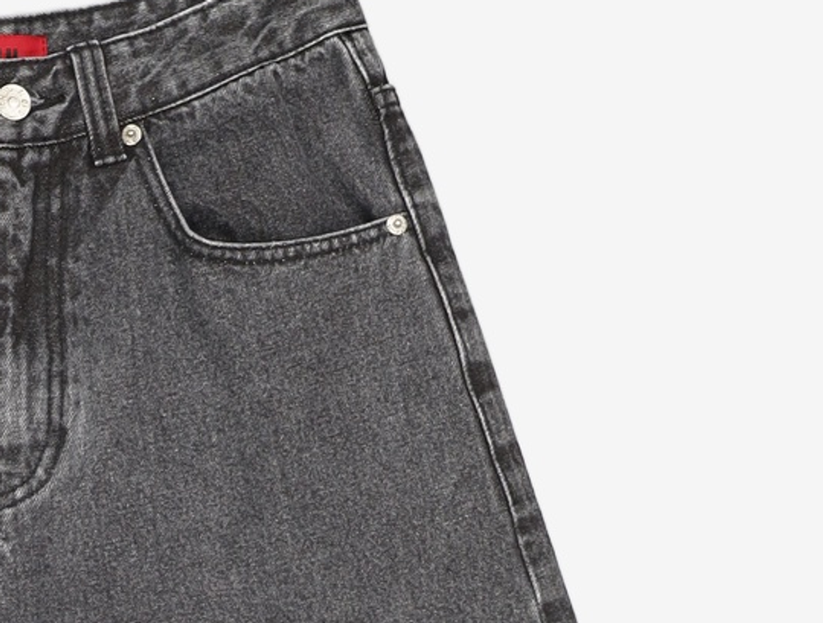 기철(KICHUL) BALLOON FIT DENIM PANTS (WASHED BLACK) XS