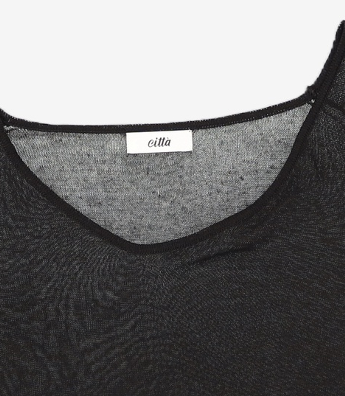 씨타(CITTA) Sheer Deep V-neck Knit_CTK272(Black) XL