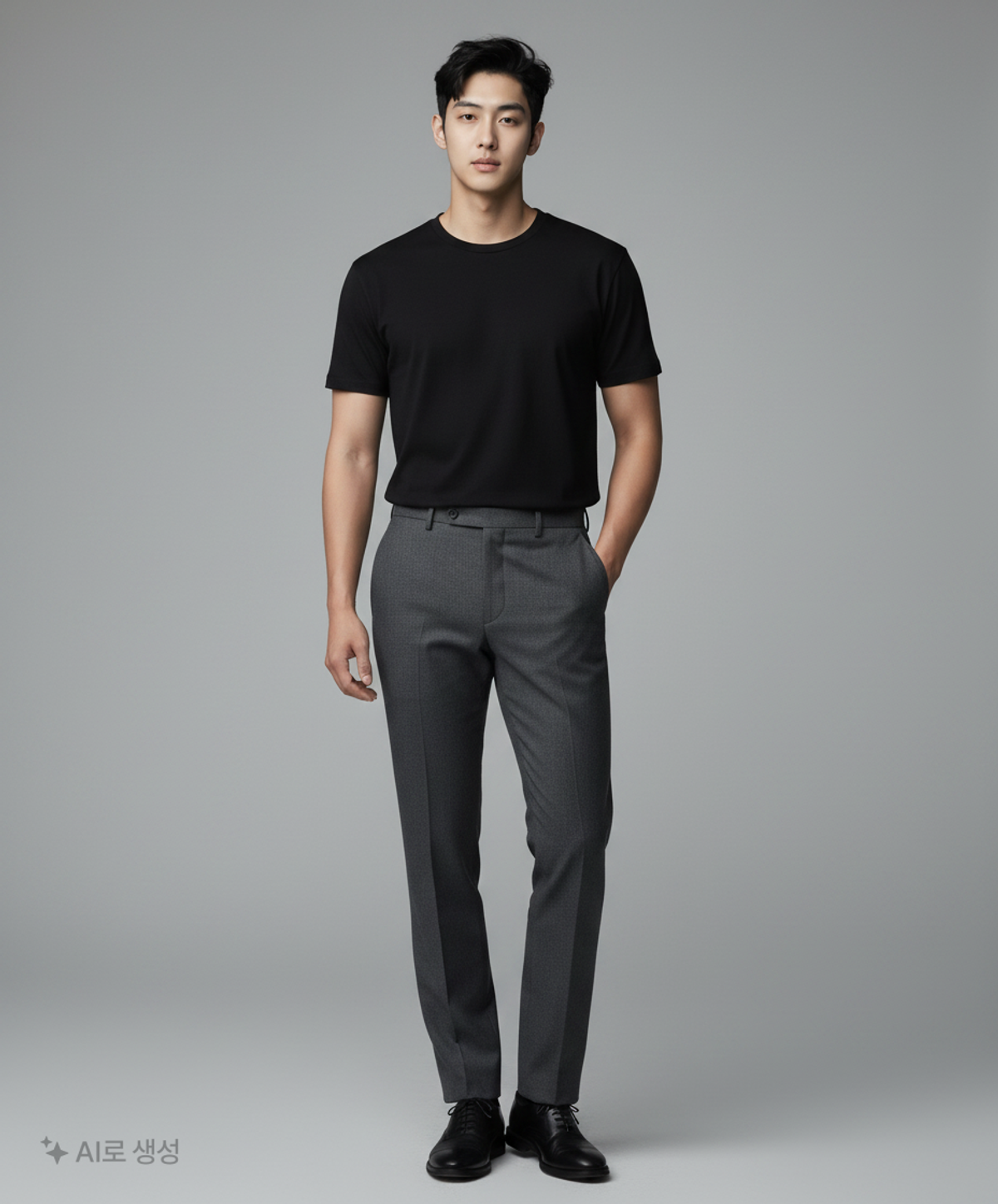 무신사 스탠다드(MUSINSA STANDARD) 릴렉스 핏 크루 넥 티셔츠 [블랙] M