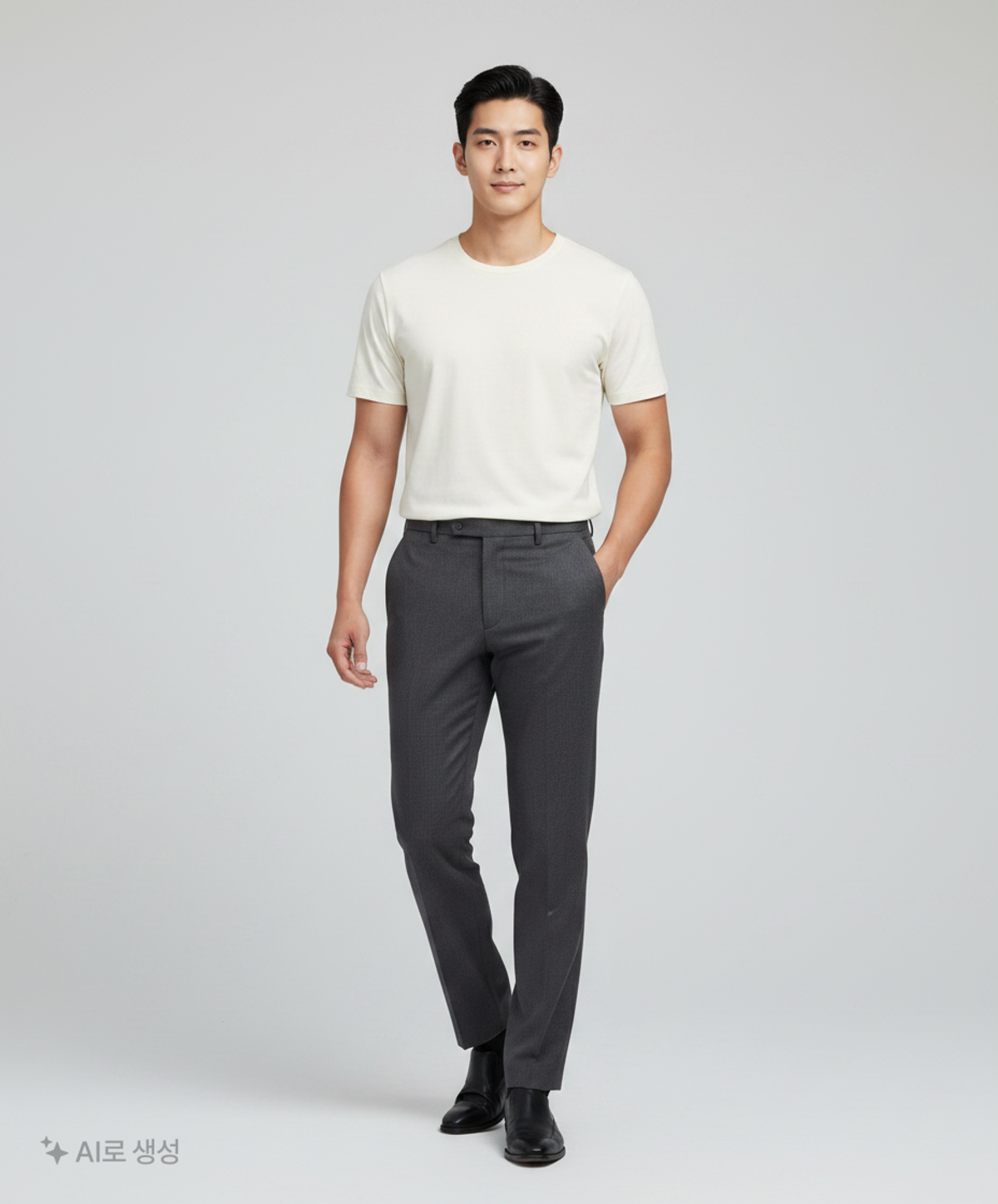 무신사 스탠다드(MUSINSA STANDARD) 레이어드 크루 넥 티셔츠_긴 기장 [화이트] S