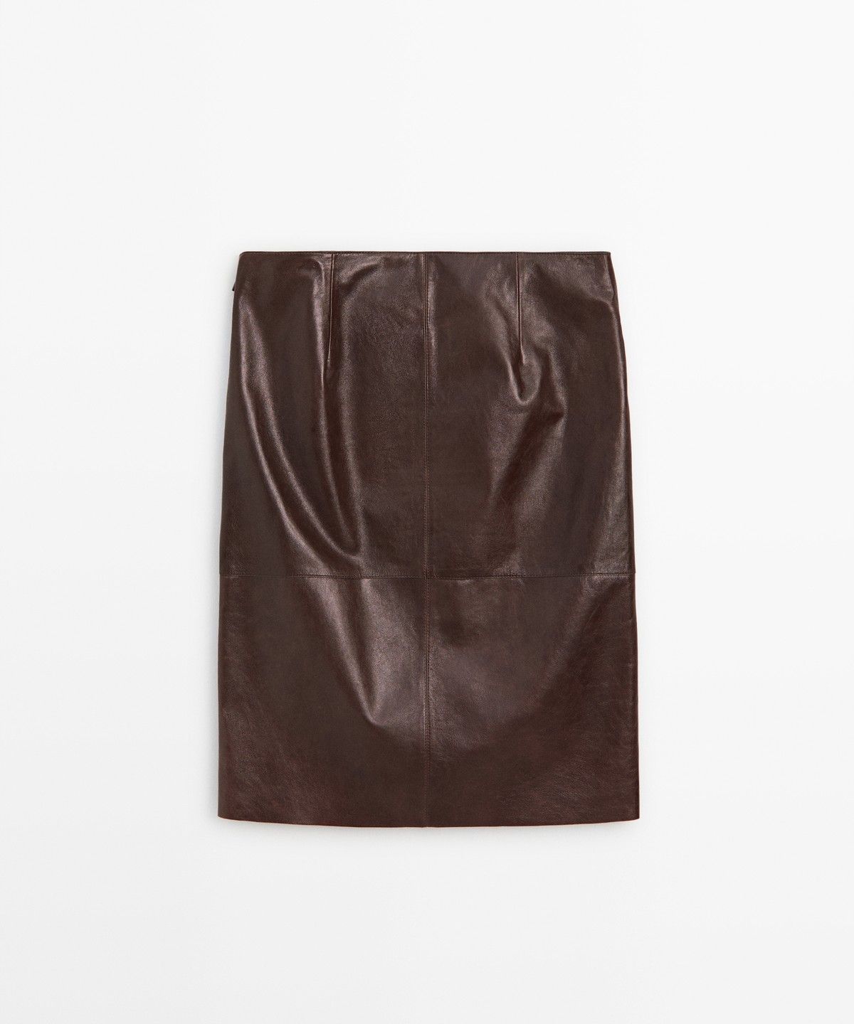 마시모두띠(MASSIMO DUTTI) 가죽 포켓 미디 스커트