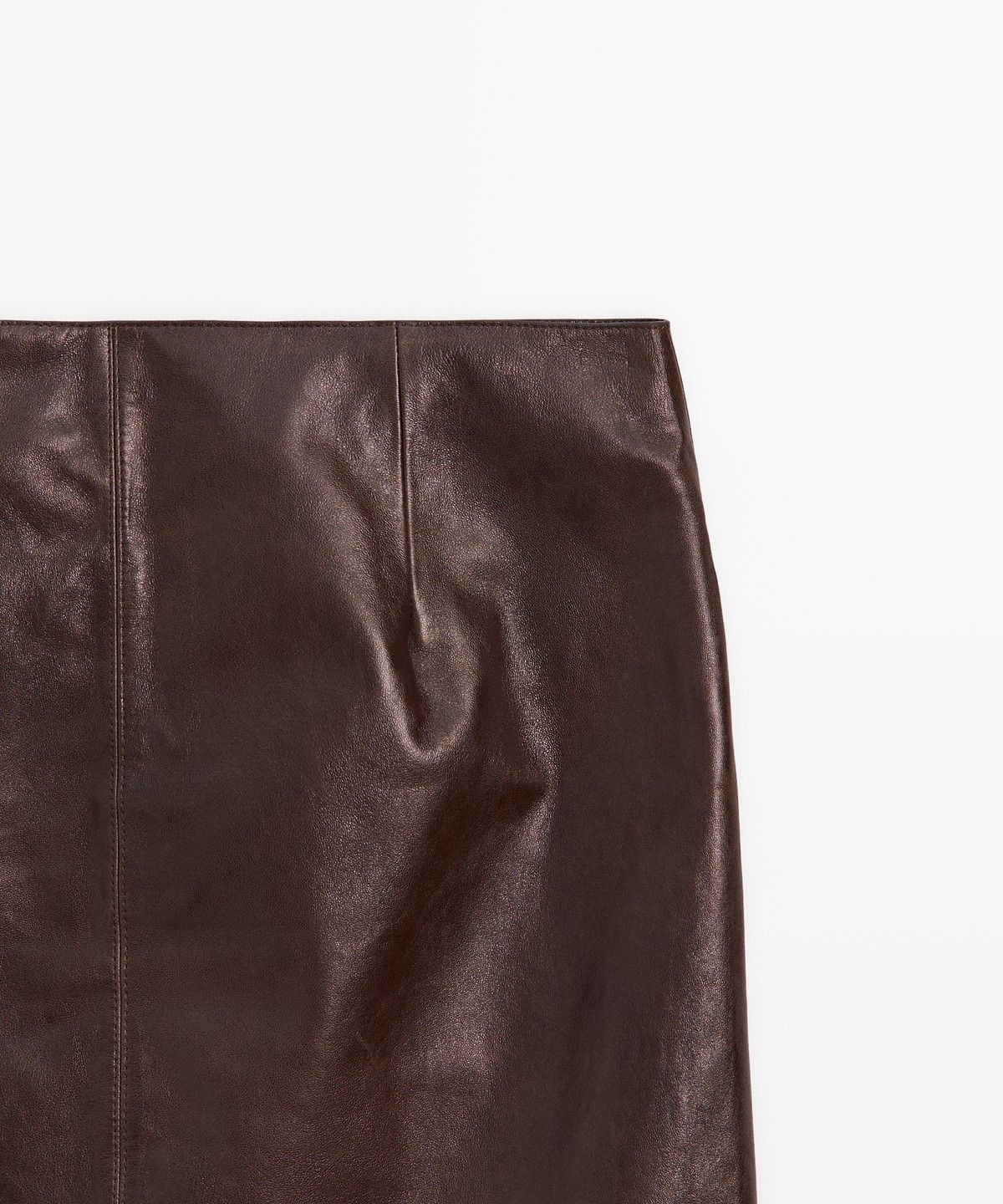 마시모두띠(MASSIMO DUTTI) 가죽 포켓 미디 스커트