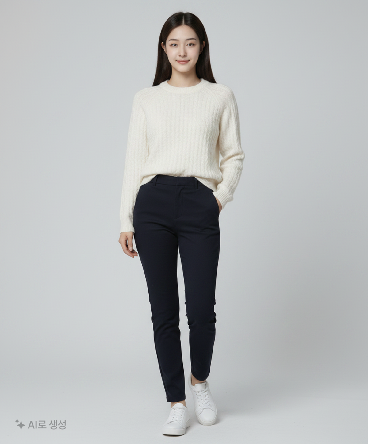 몽돌(MONGDOL) 케이블 부클 라운드니트 아이보리 MDKT041IVORY FREE