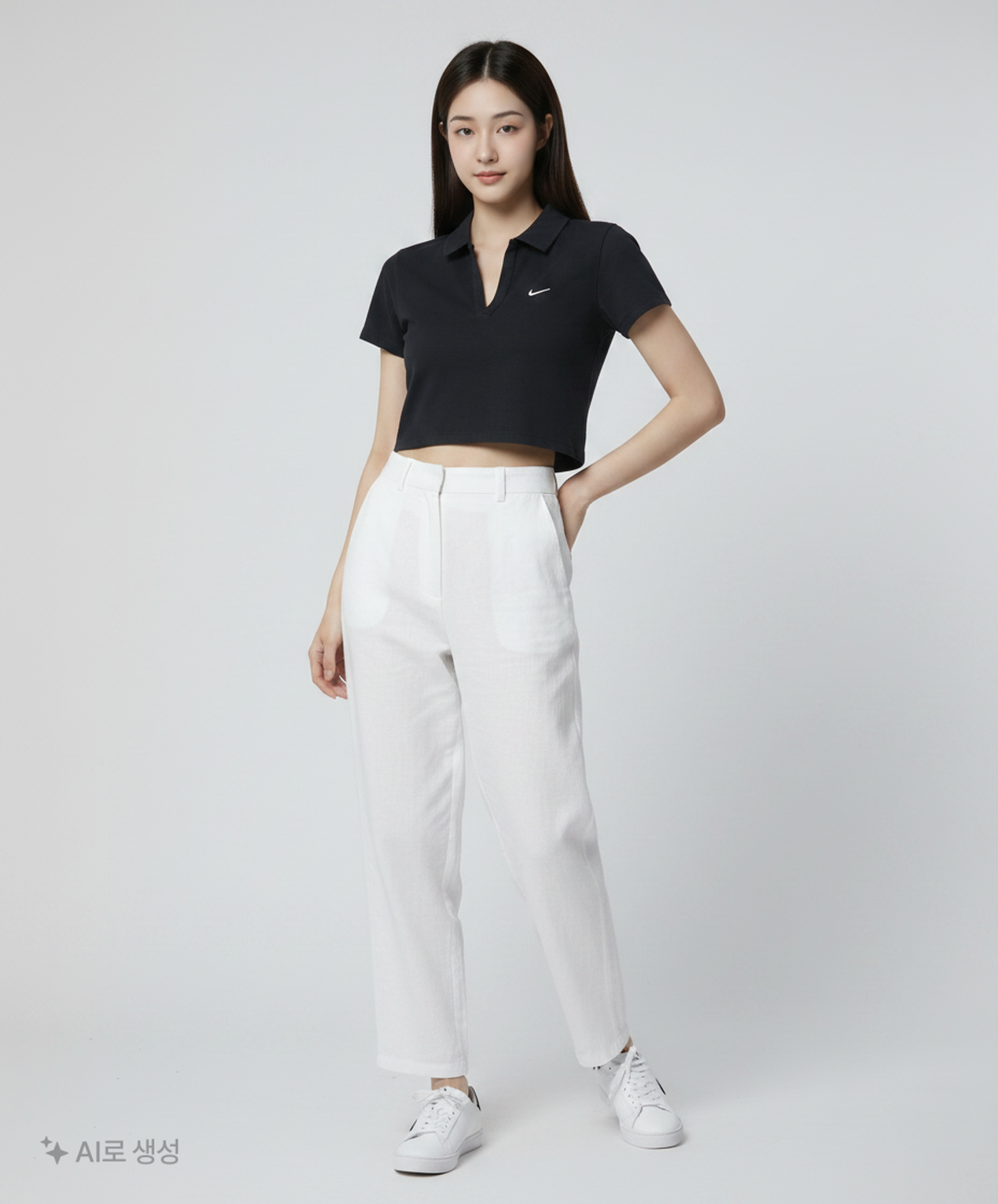 나이키(NIKE) 스포츠웨어 에센셜 반소매 폴로 탑 W - 블랙:화이트 / DV7885-010 S