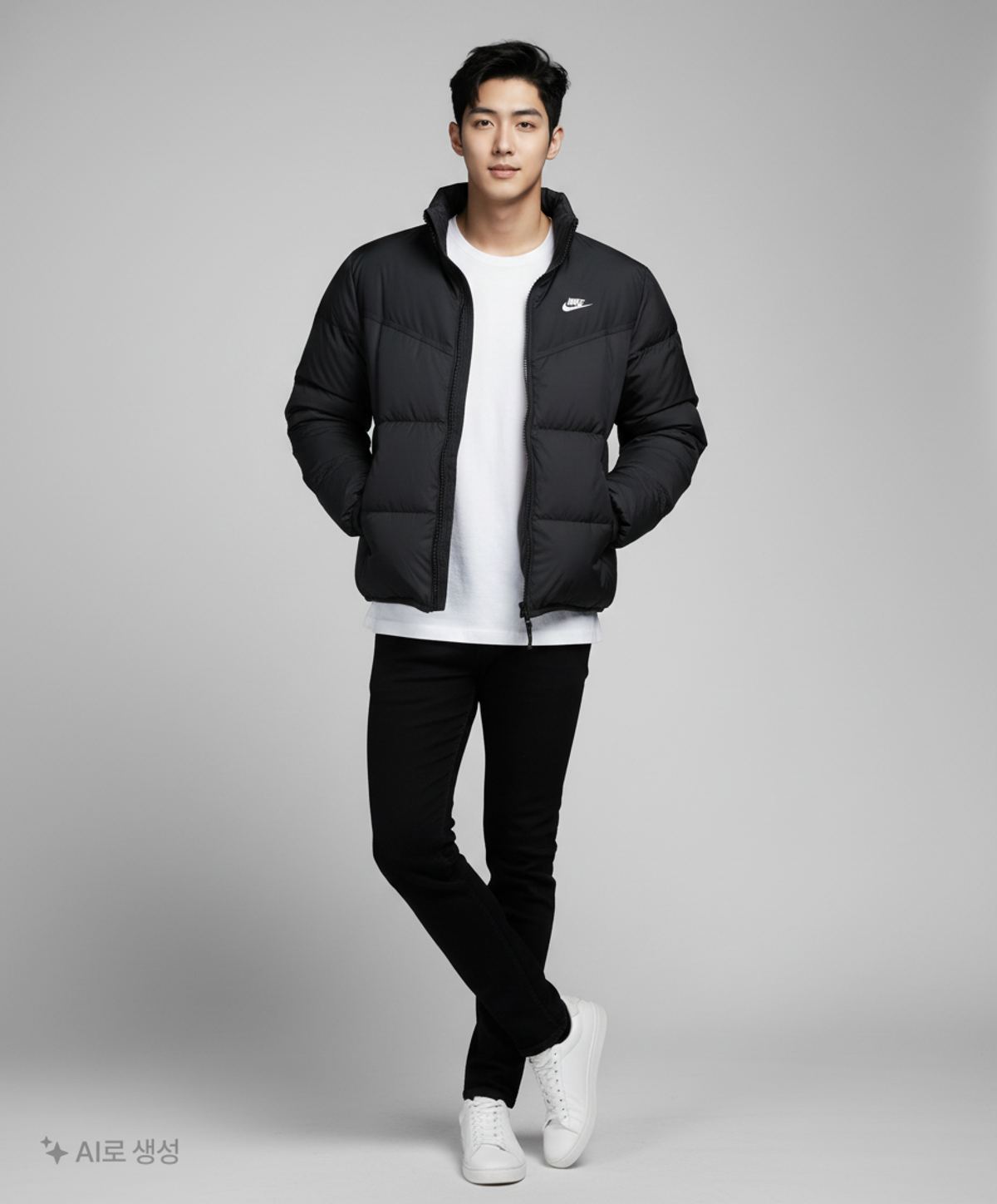 나이키(NIKE) 스포츠웨어 클럽 패딩 자켓 M - 블랙:화이트 / FB7369-010 S