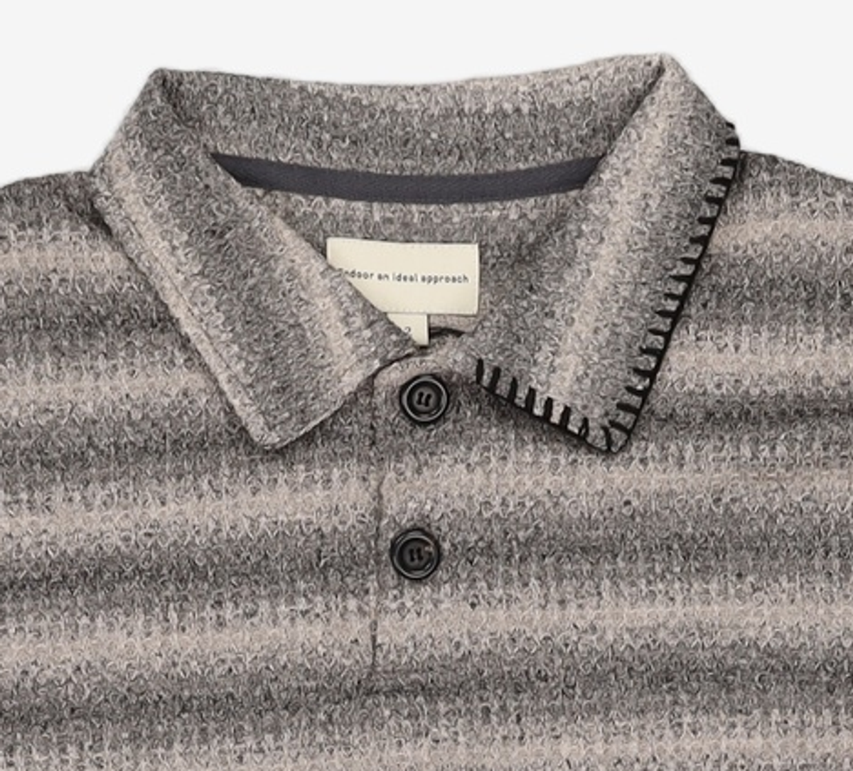 엔도어(ENDOOR) Edge Crochet 1/2 Polo Shirt (beige) 2