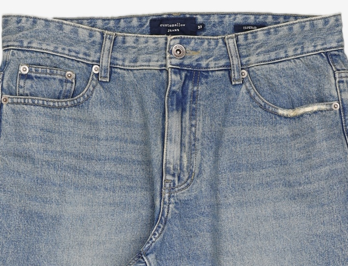 커스텀멜로우(CUSTOMELLOW) washing detaled tapered denim_CWPAA21581BUX 32