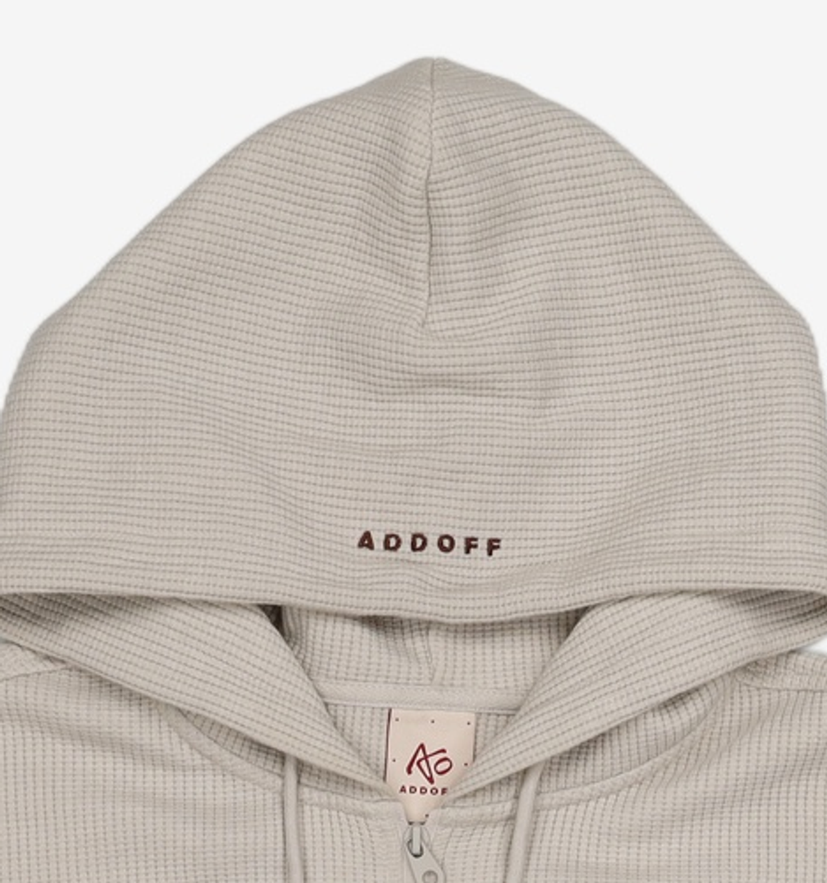 애드오프(ADDOFF) BEAR KNIT HOOD ZIP-UP GREY M