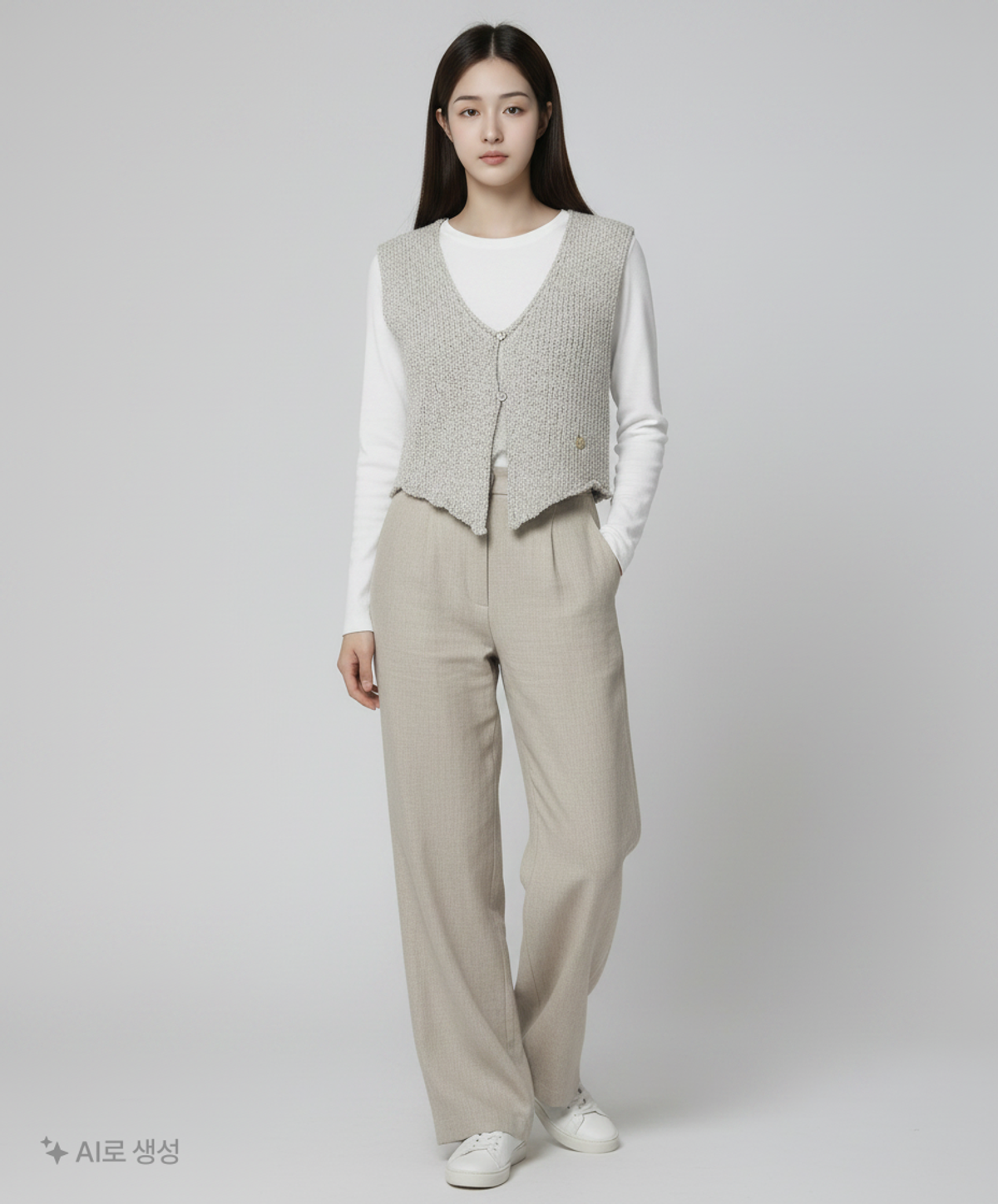 마리떼 프랑소와 저버(MARITHÉ + FRANҪOIS GIRBAUD) W BUTTON KNIT VEST oatmeal OS
