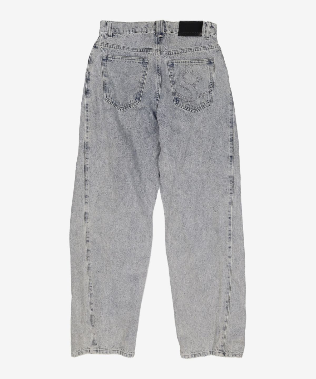 세컨모놀로그(SECONDMONO) [옷미새 미홀 콜라보]Curved Tapered Barrel-Fit Denim Pants [LBLUE]_SEPT072LBLUE 28