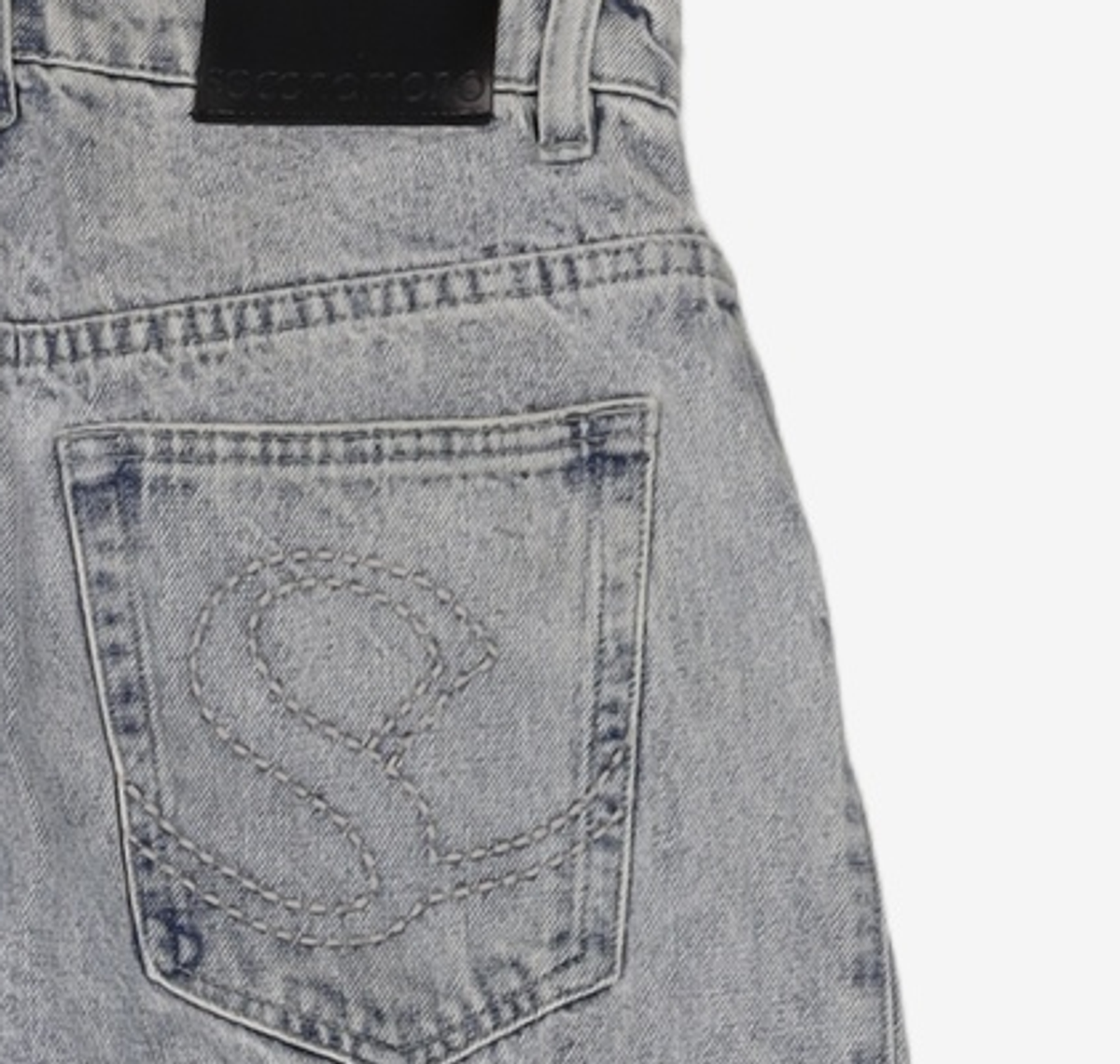 세컨모놀로그(SECONDMONO) [옷미새 미홀 콜라보]Curved Tapered Barrel-Fit Denim Pants [LBLUE]_SEPT072LBLUE 28