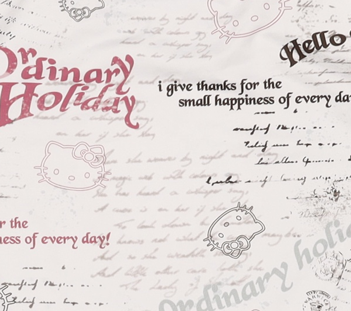 오디너리 홀리데이(ORDINARY HOLIDAY) [오디너리 X 헬로키티]  올오버 프린트티 [WHITE] FREE
