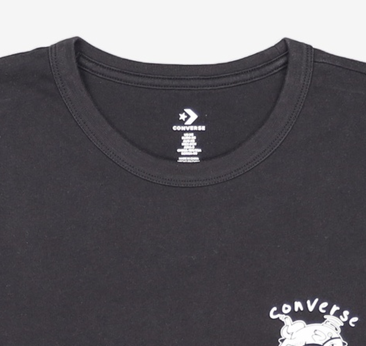 컨버스(CONVERSE) 피치드 루즈 핏 그래픽 티셔츠 블랙 MCH621-023 90