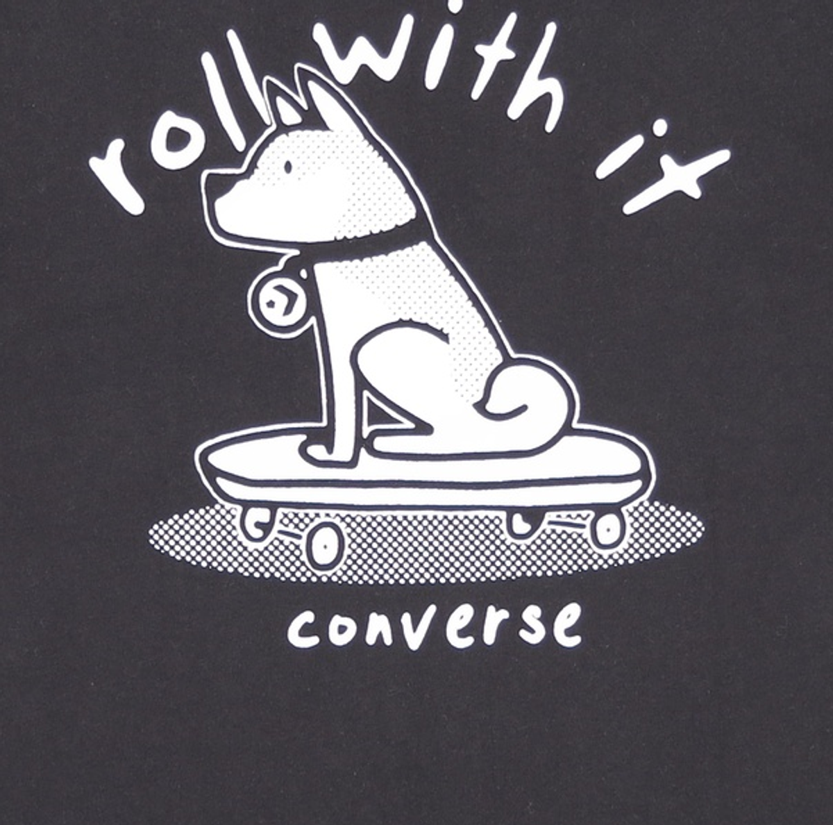 컨버스(CONVERSE) 피치드 루즈 핏 그래픽 티셔츠 블랙 MCH621-023 90