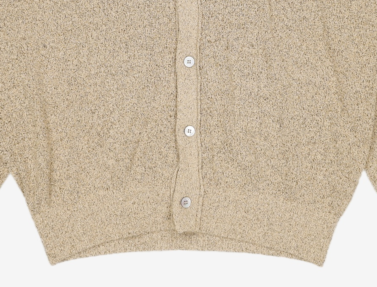 유스(YOUTH) Knit Collar Cardigan - Sand Brown M