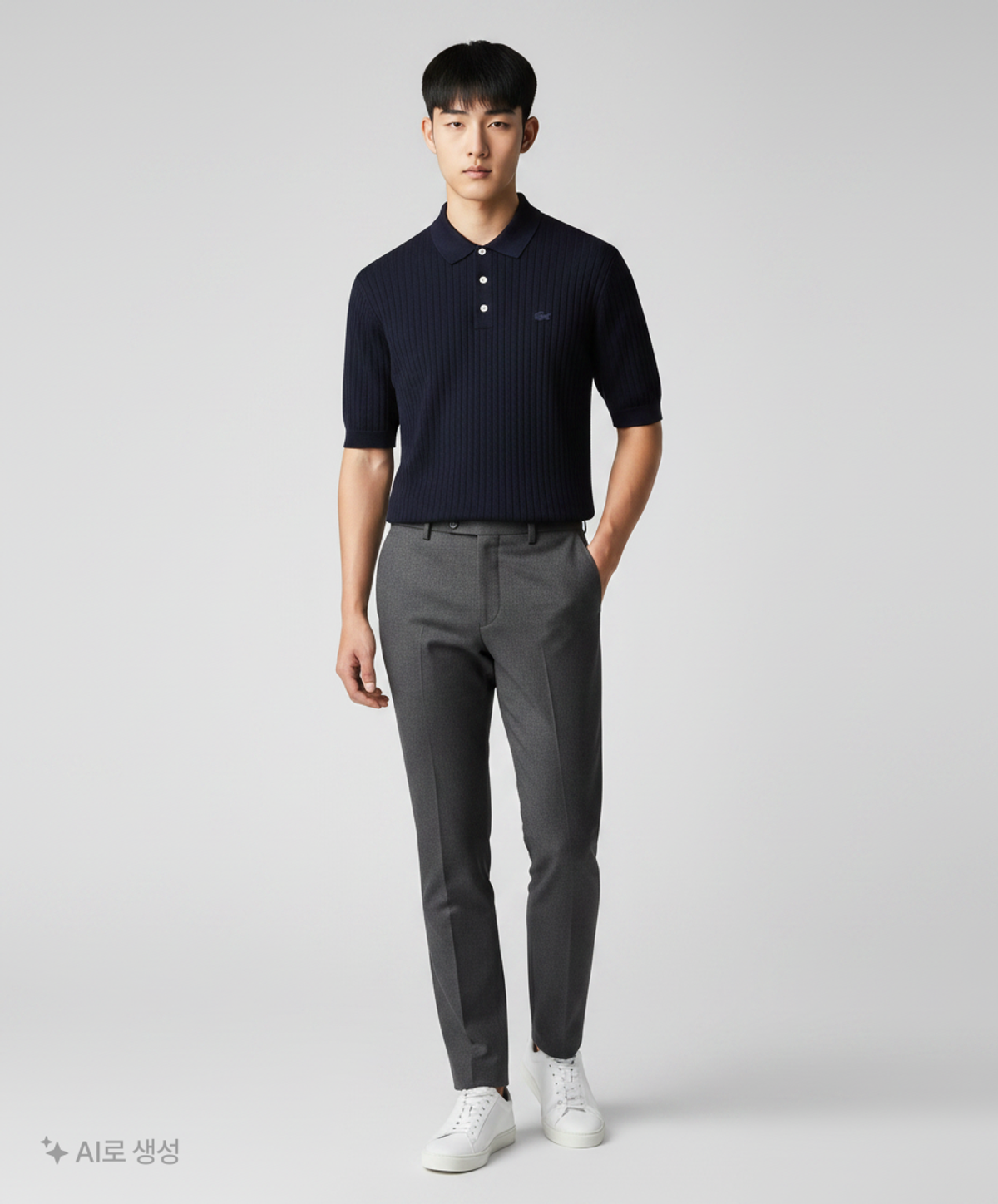 라코스테(LACOSTE) 남성 피케 반팔 스웨터 폴로 [블랙] 4