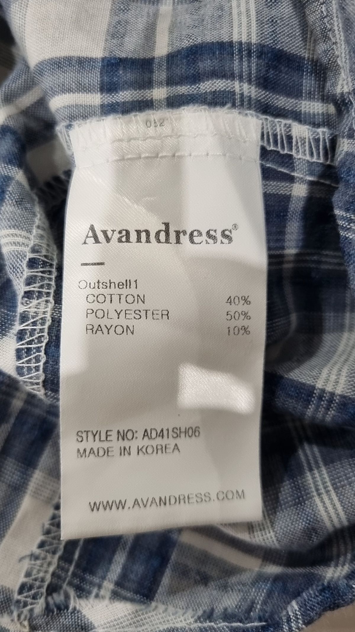 어반드레스(AVANDRESS) Slender Check Shirt BLUE M