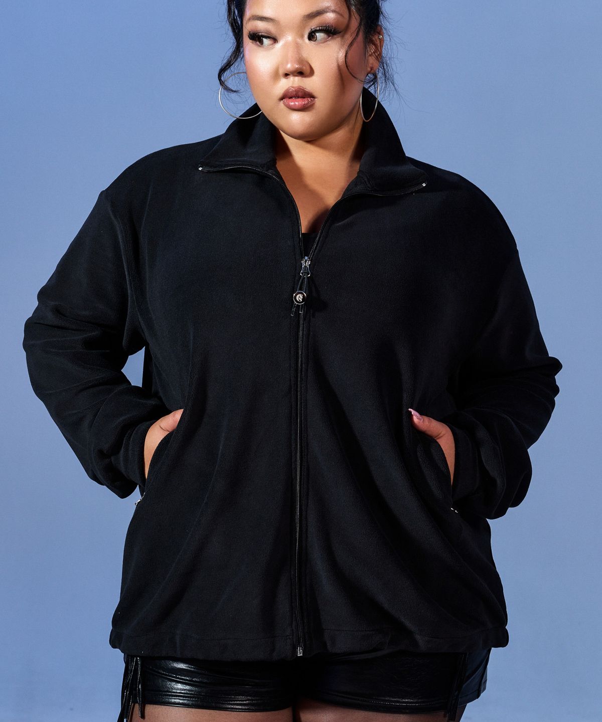 쿨시스(COOLSIS) CS COOL GIRL FLEECE ZIP-UP-032 (BLACK)
