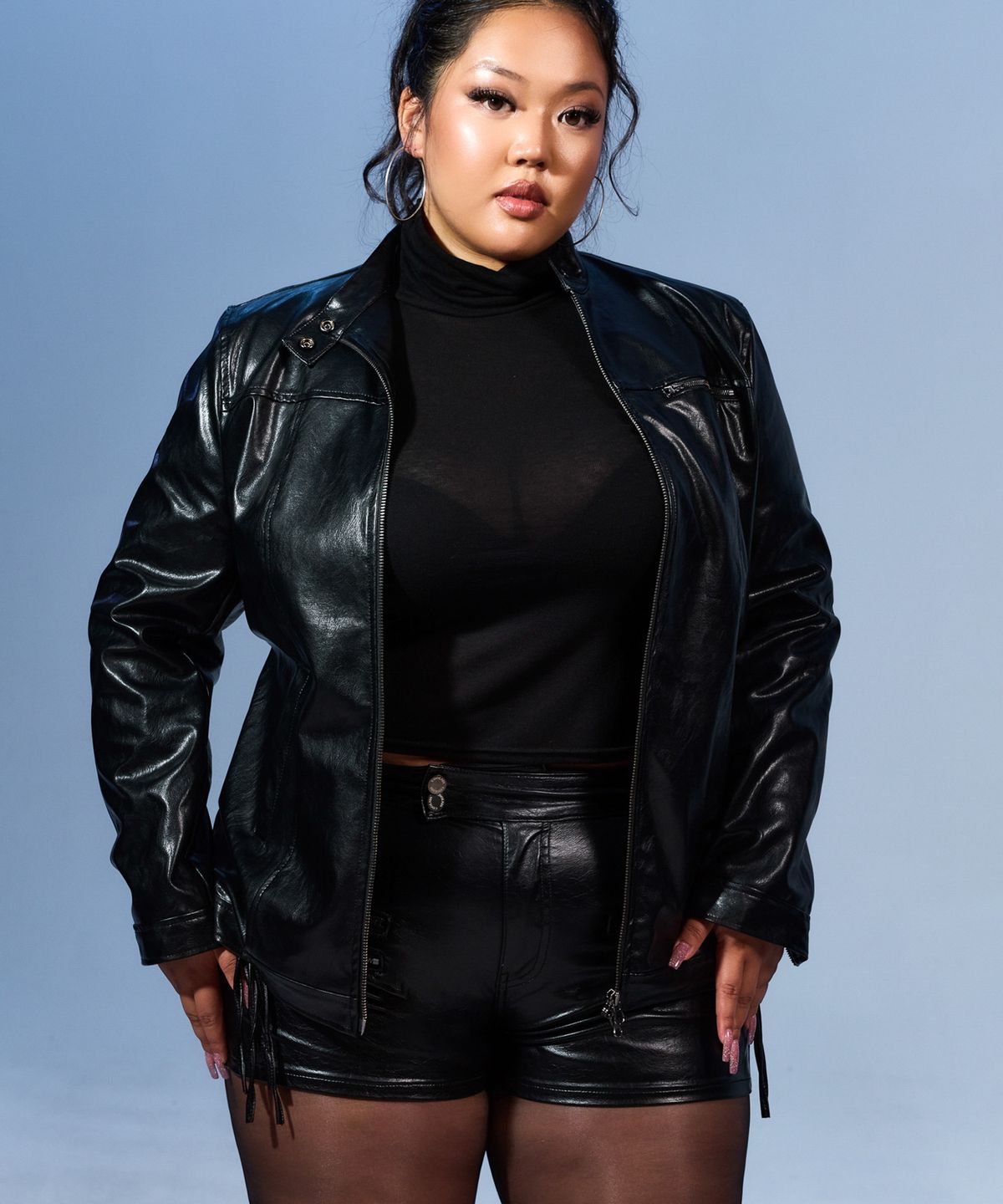 쿨시스(COOLSIS) CS STUD LEATHER SHORTS-078