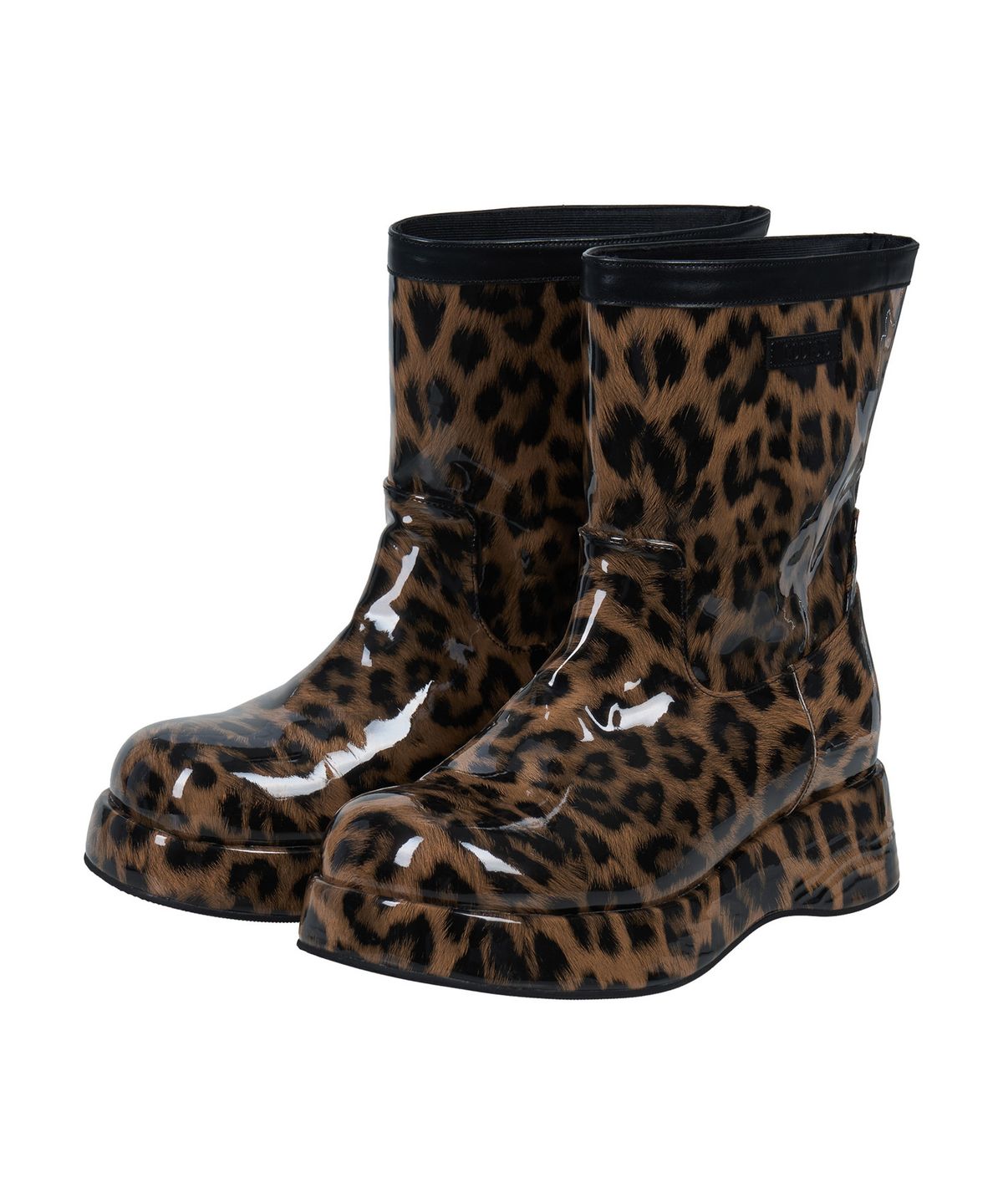 쿨시스(COOLSIS) CS GLOSSY LEOPARD BOOTS (4.5cm)