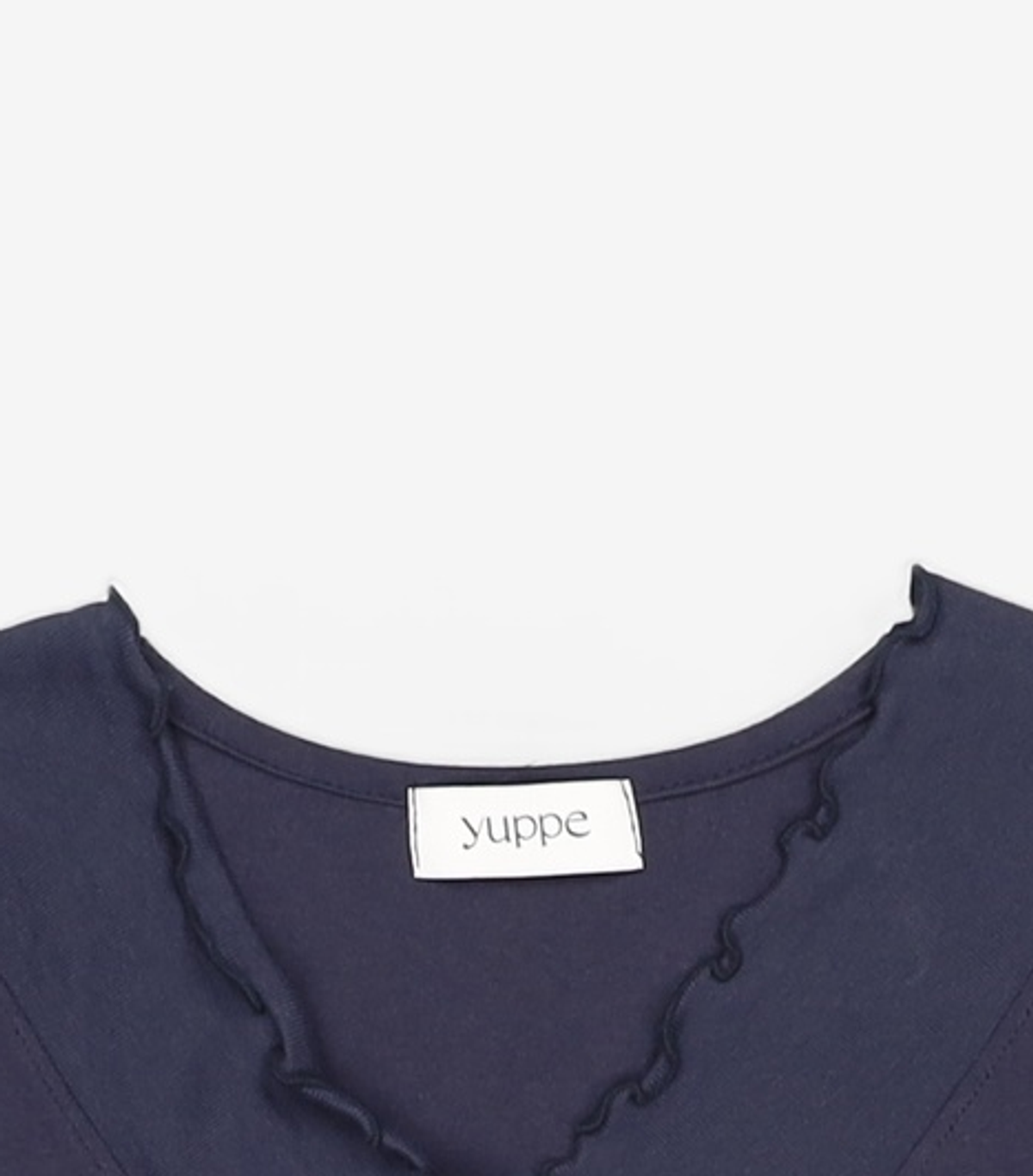 엽페(YUPPE) SHIRRING POINT T-SHIRT_NAVY FREE