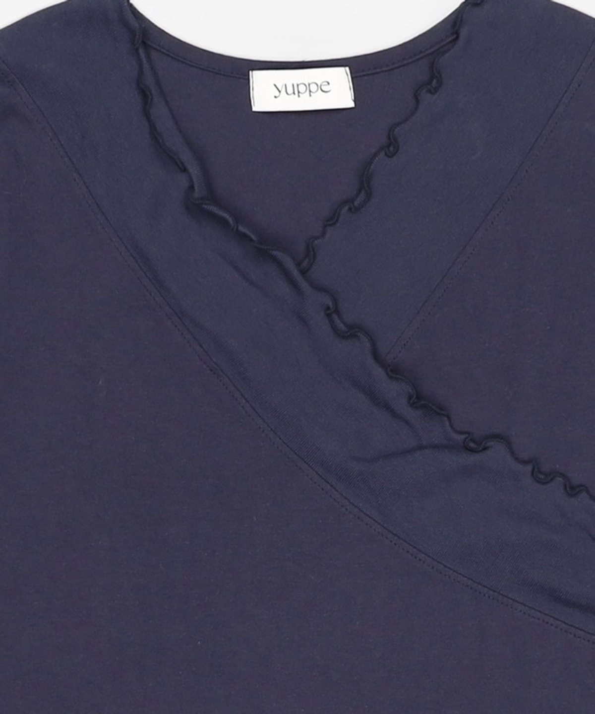 엽페(YUPPE) SHIRRING POINT T-SHIRT_NAVY FREE