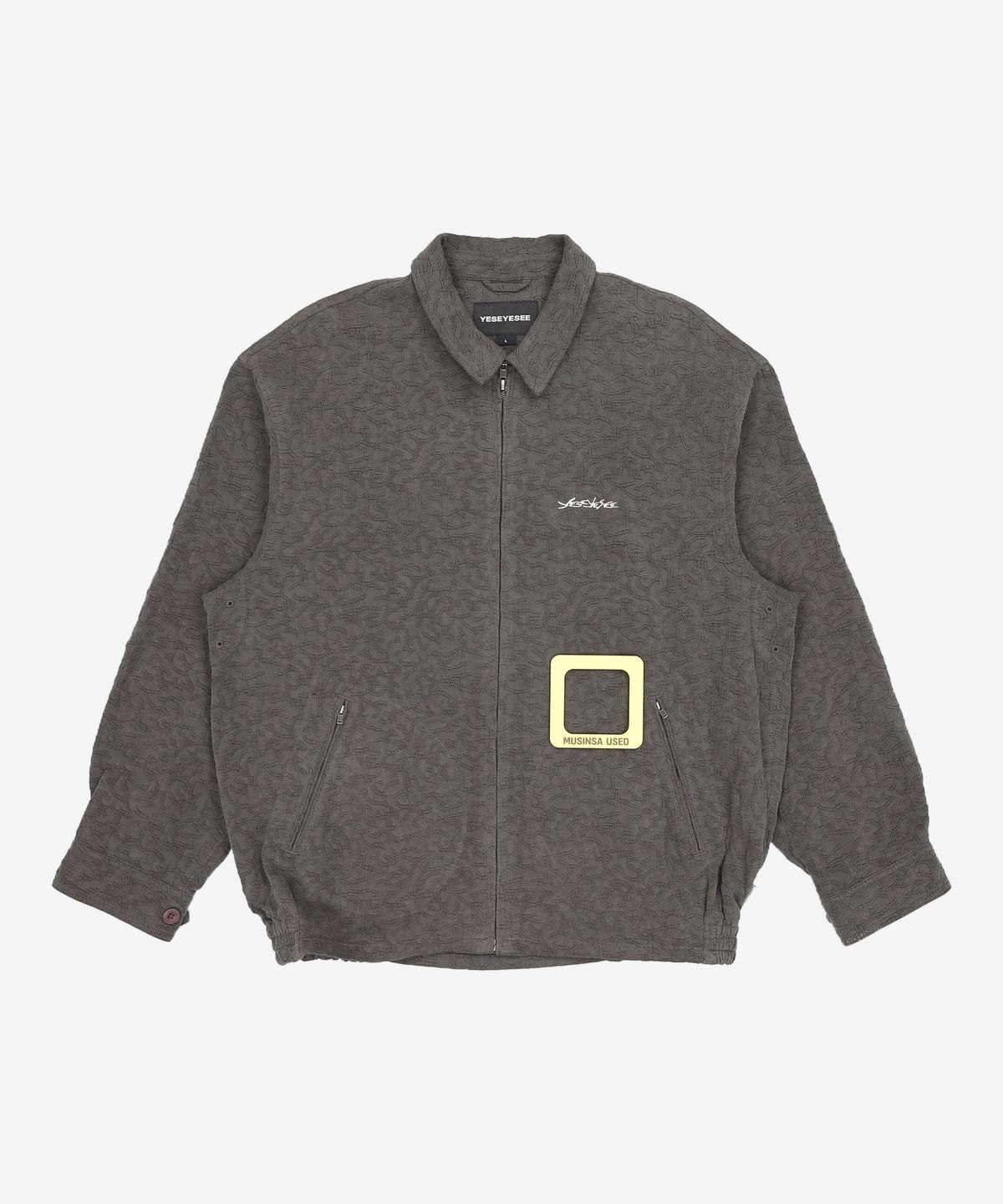 예스아이씨(YESEYESEE) Abstract Jacquard Zip Jacket Charcoal L