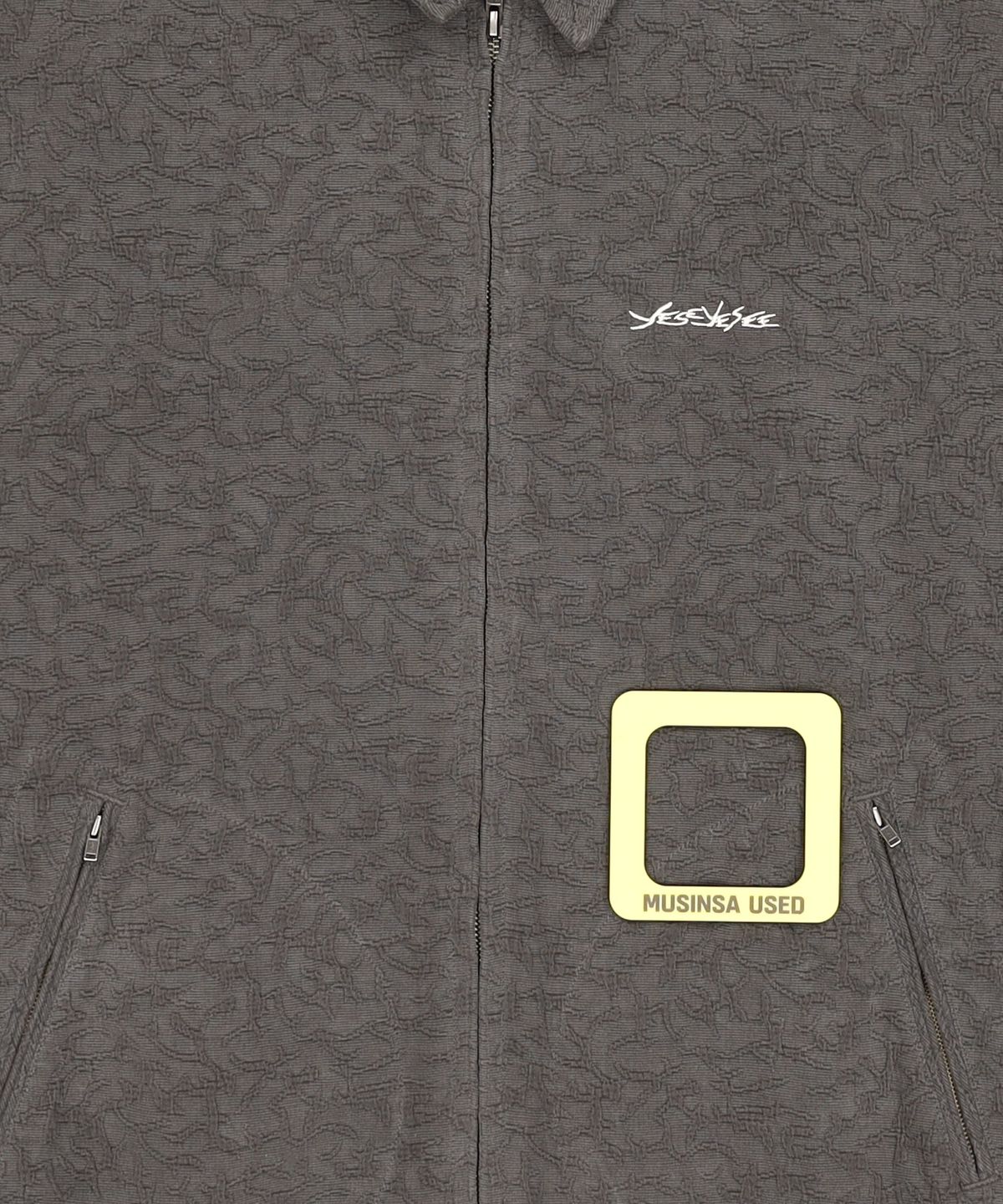 예스아이씨(YESEYESEE) Abstract Jacquard Zip Jacket Charcoal L