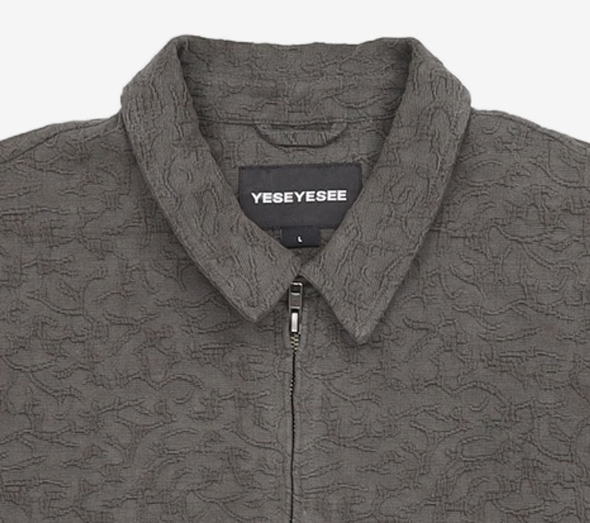 예스아이씨(YESEYESEE) Abstract Jacquard Zip Jacket Charcoal L
