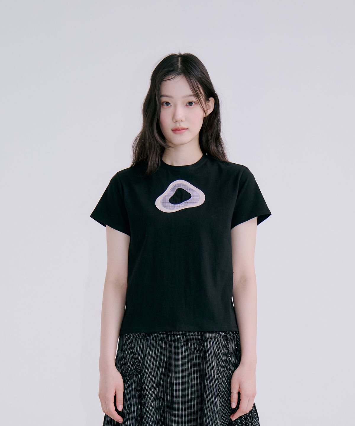 겹겹(GYEOP GYEOP) FABRIC LAYER LOGO T-SHIRT 0 BLACK