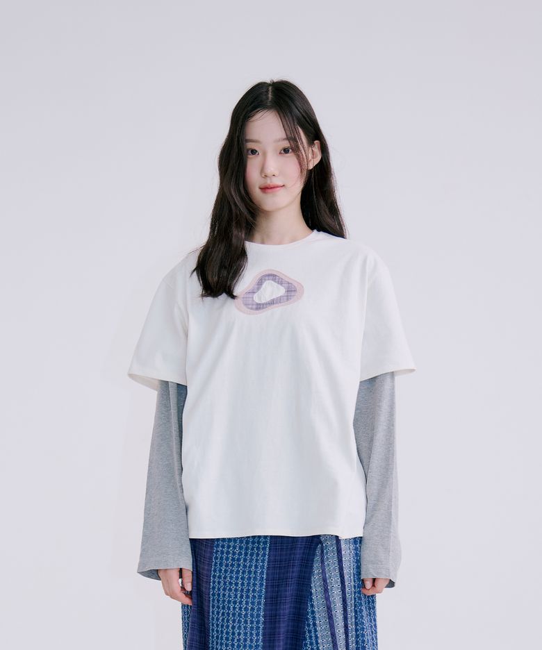 FABRIC LAYER LOGO T-SHIRT 1 CREAM