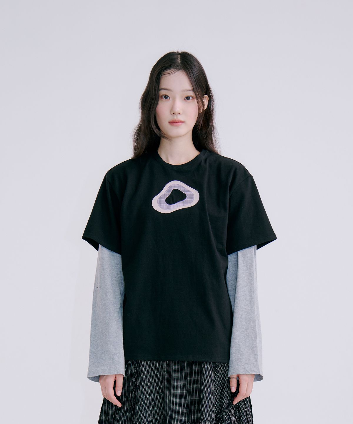 겹겹(GYEOP GYEOP) FABRIC LAYER LOGO T-SHIRT 1 BLACK