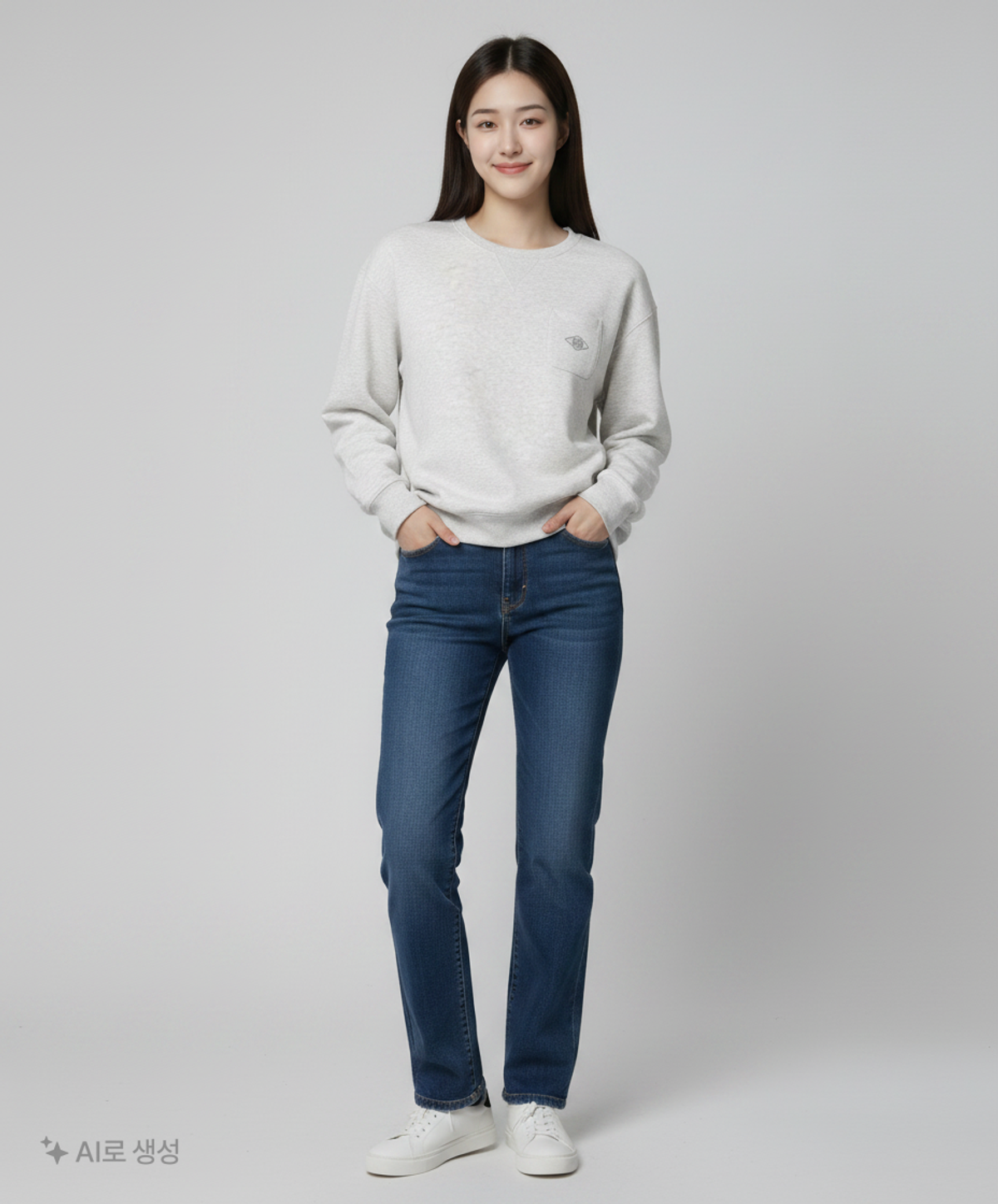 꼬모니노즈(COMONINOZ) POCKET BASIC SWEATSHIRT [4 COLOR] L