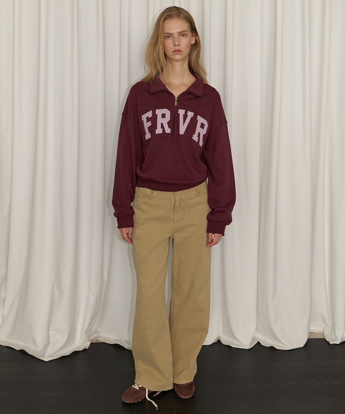 프리버07(FRIVER07) FRVR half zip-up sweatshirt [FRFA06LT02]_Burgundy