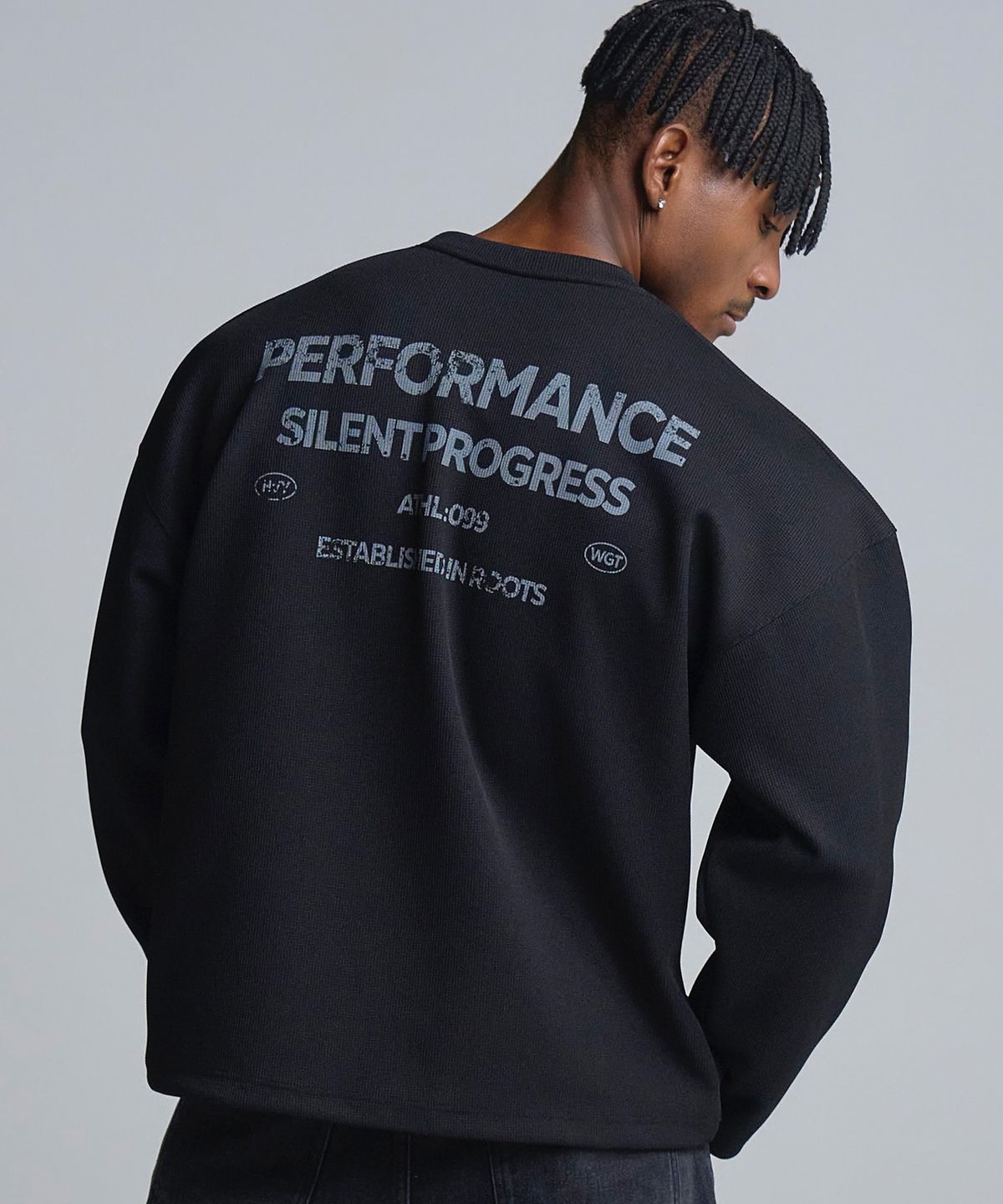 베르만 어패럴(VERMANN APPAREL) 와플 그래픽 오버핏 롱슬리브 3colors