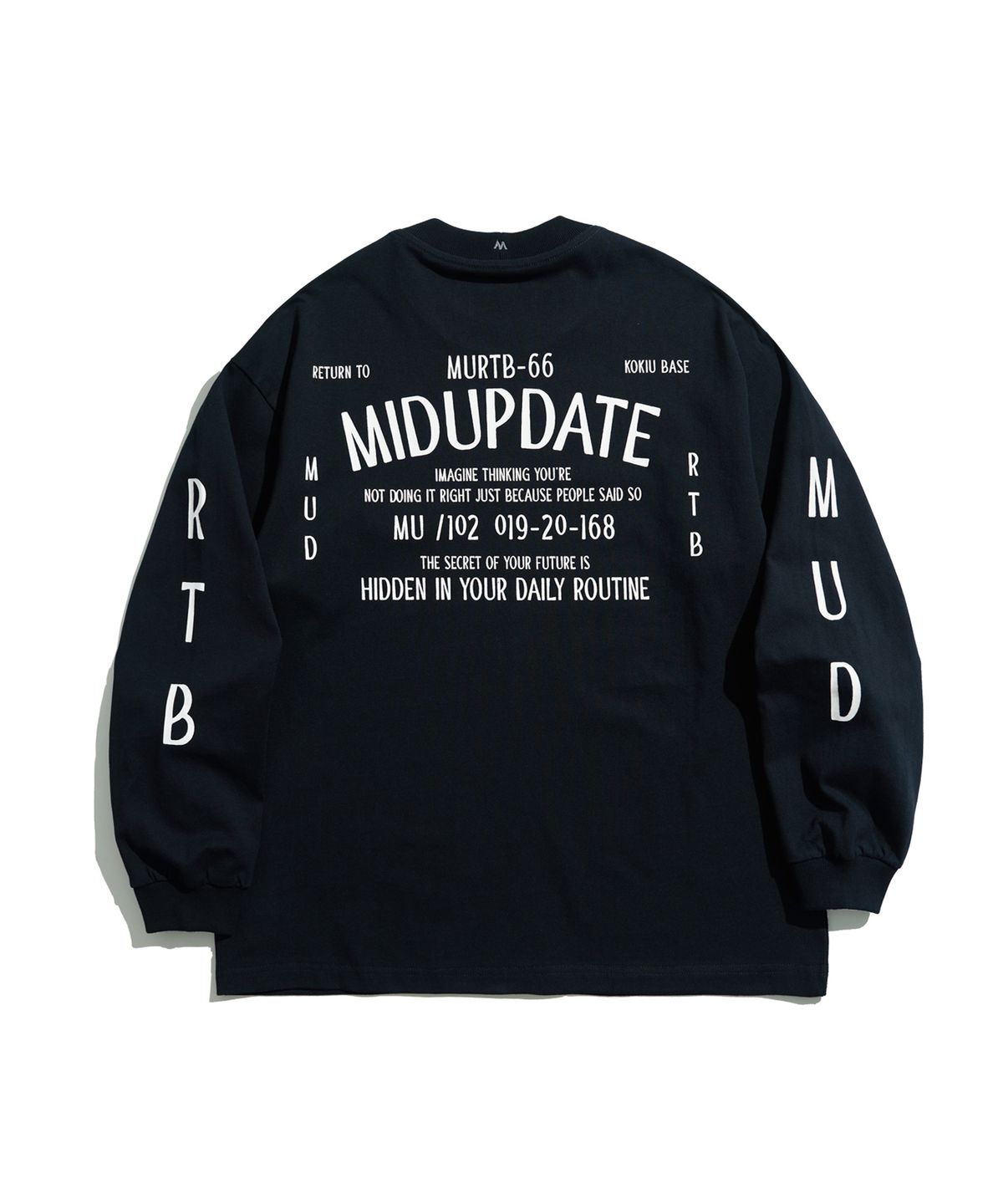 미드업데이트(MIDUPDATE) Spec Graphic Oversized L/S Tee_BL