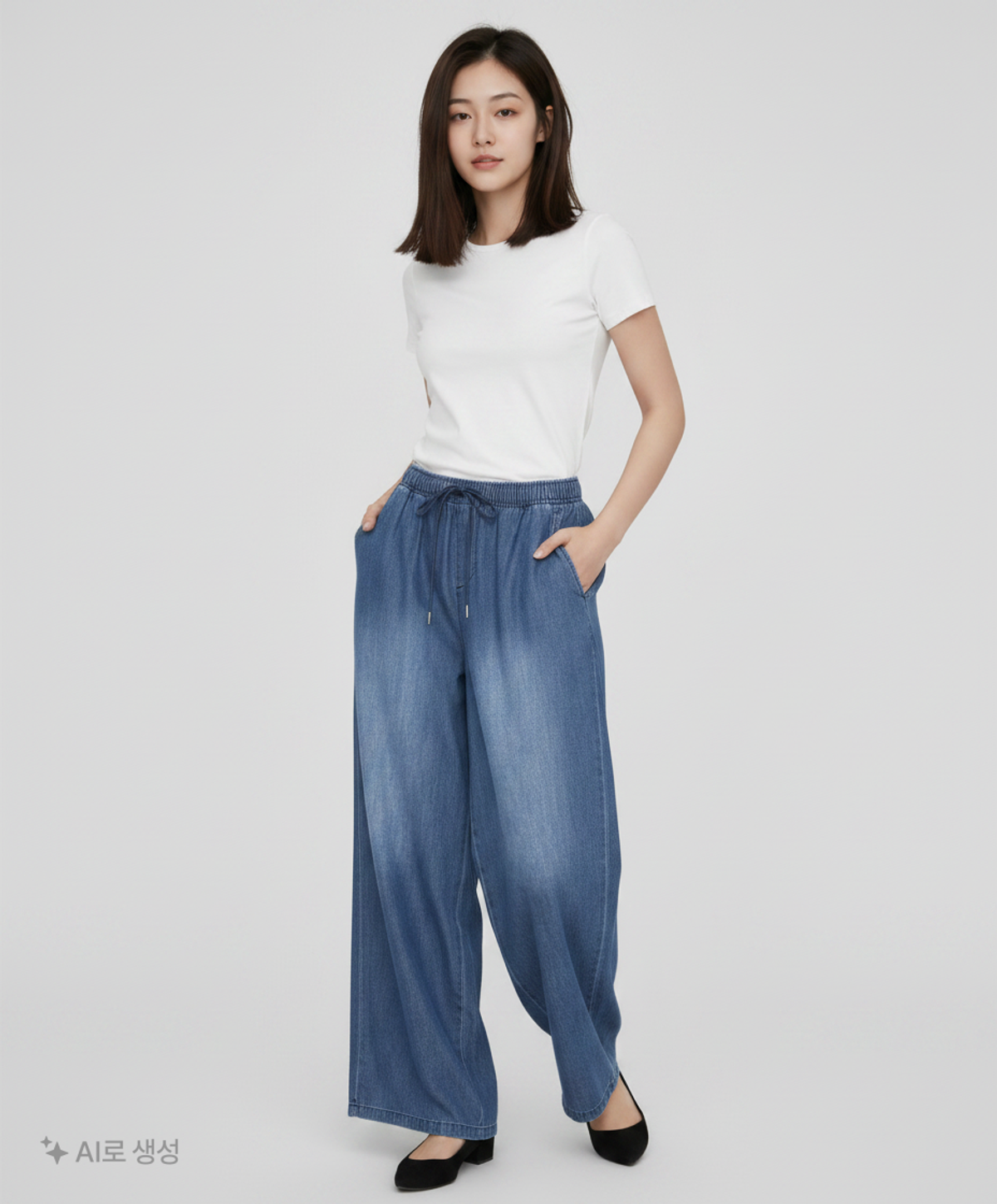 수아레(SUARE) 린넨 데님 워시드 밴딩 팬츠 - 3 COLOR L