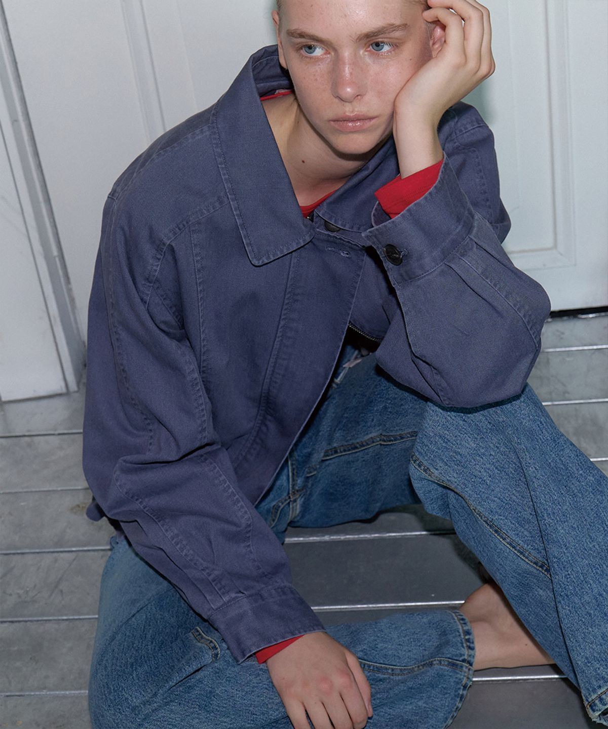 프리버07(FRIVER07) Vintage washing bomber jumper [FRSP05JP04]_Blue