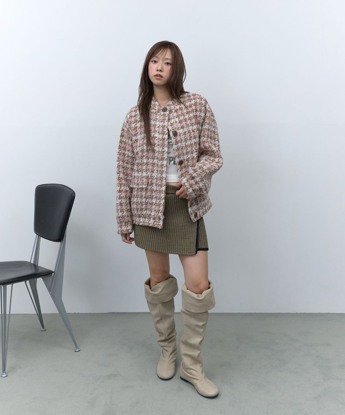 라피네아뜰리에(RAFFINE ATELIER) 트위드 보머 자켓